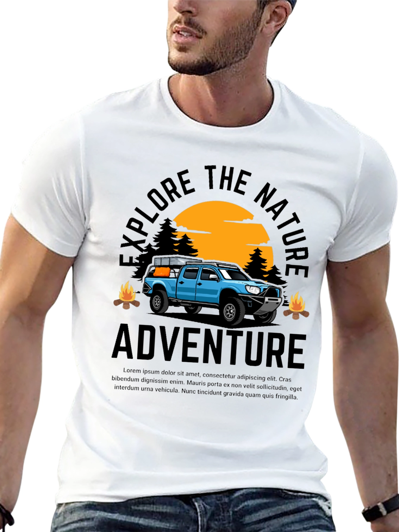Black Explore Nature Adventure Graphic Tee - Black view 13