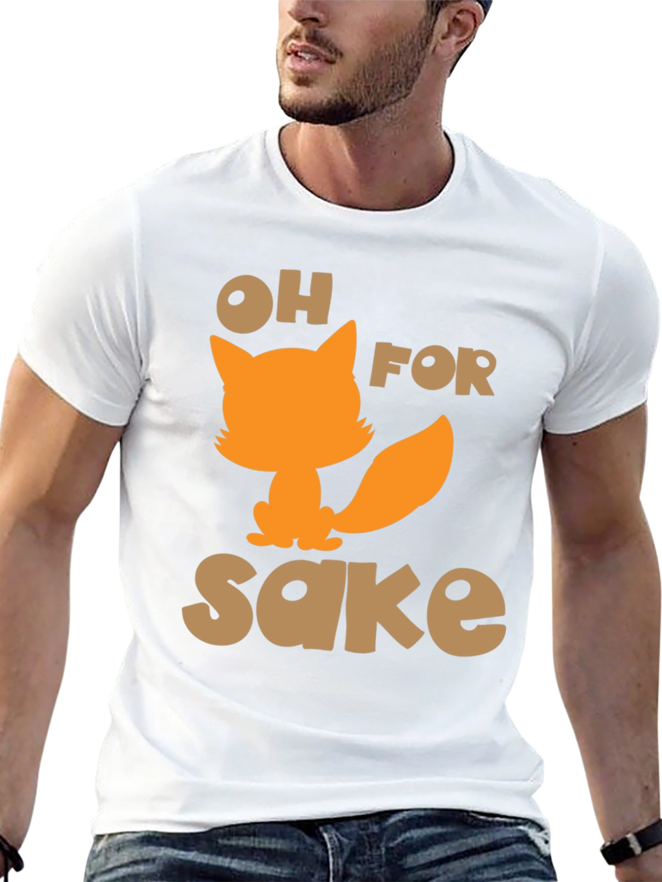Black Oh For Fox Sake Funny Graphic T-Shirt view 13