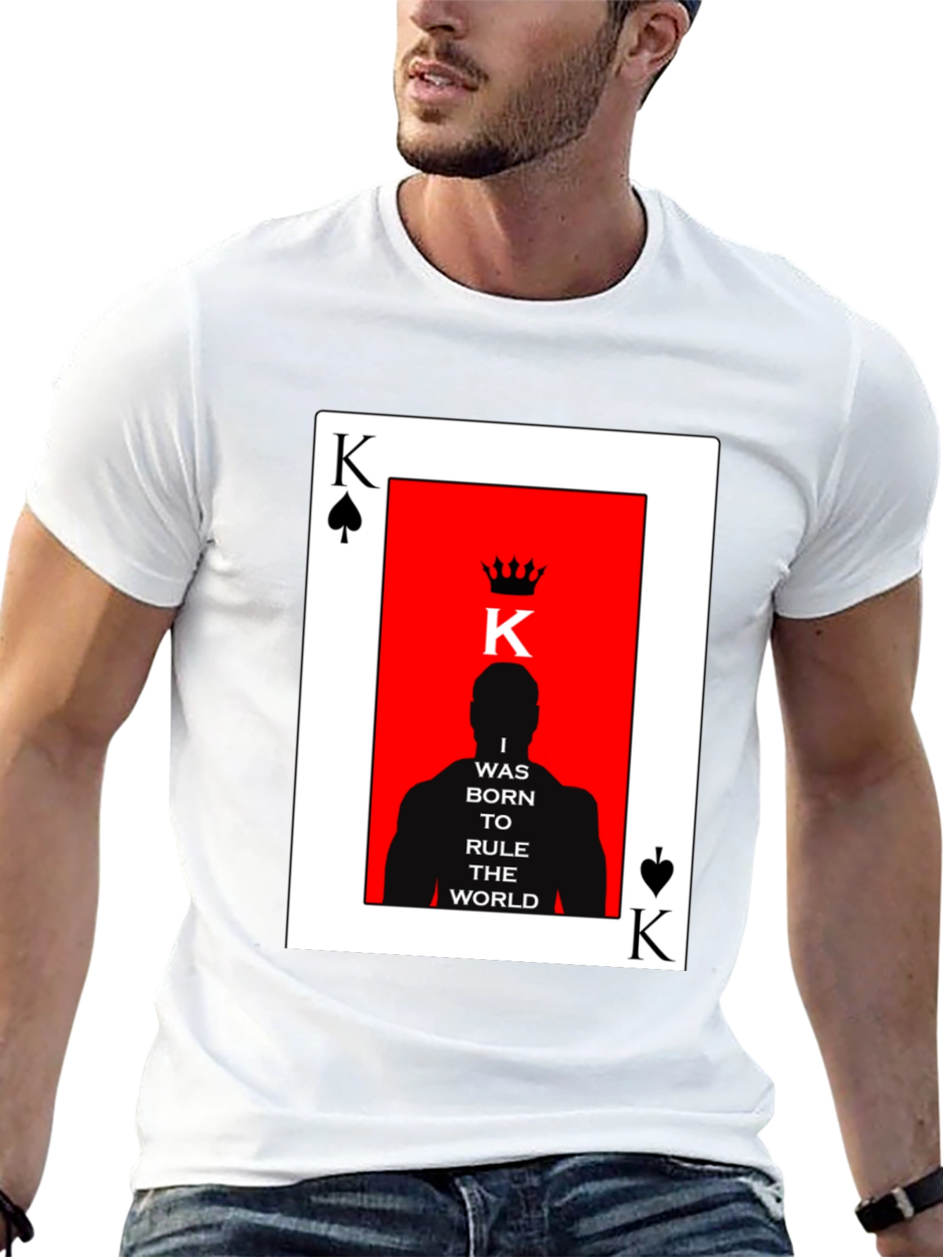 Black King of Spades T-Shirt - Born to Rule the World view 13