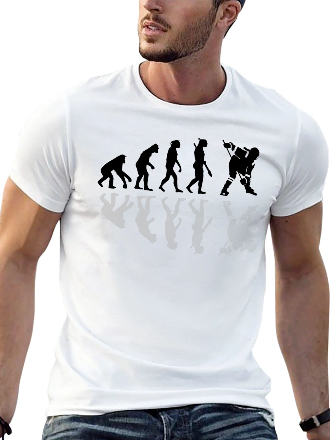 Black Hockey Evolution T-Shirt - Funny Hockey Player Gift view 13
