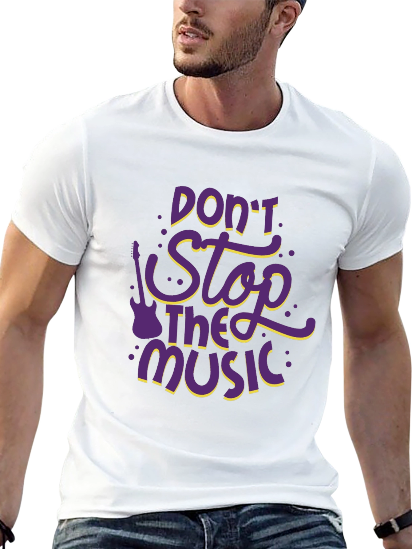 Black Don't Stop the Music Graphic T-Shirt view 13