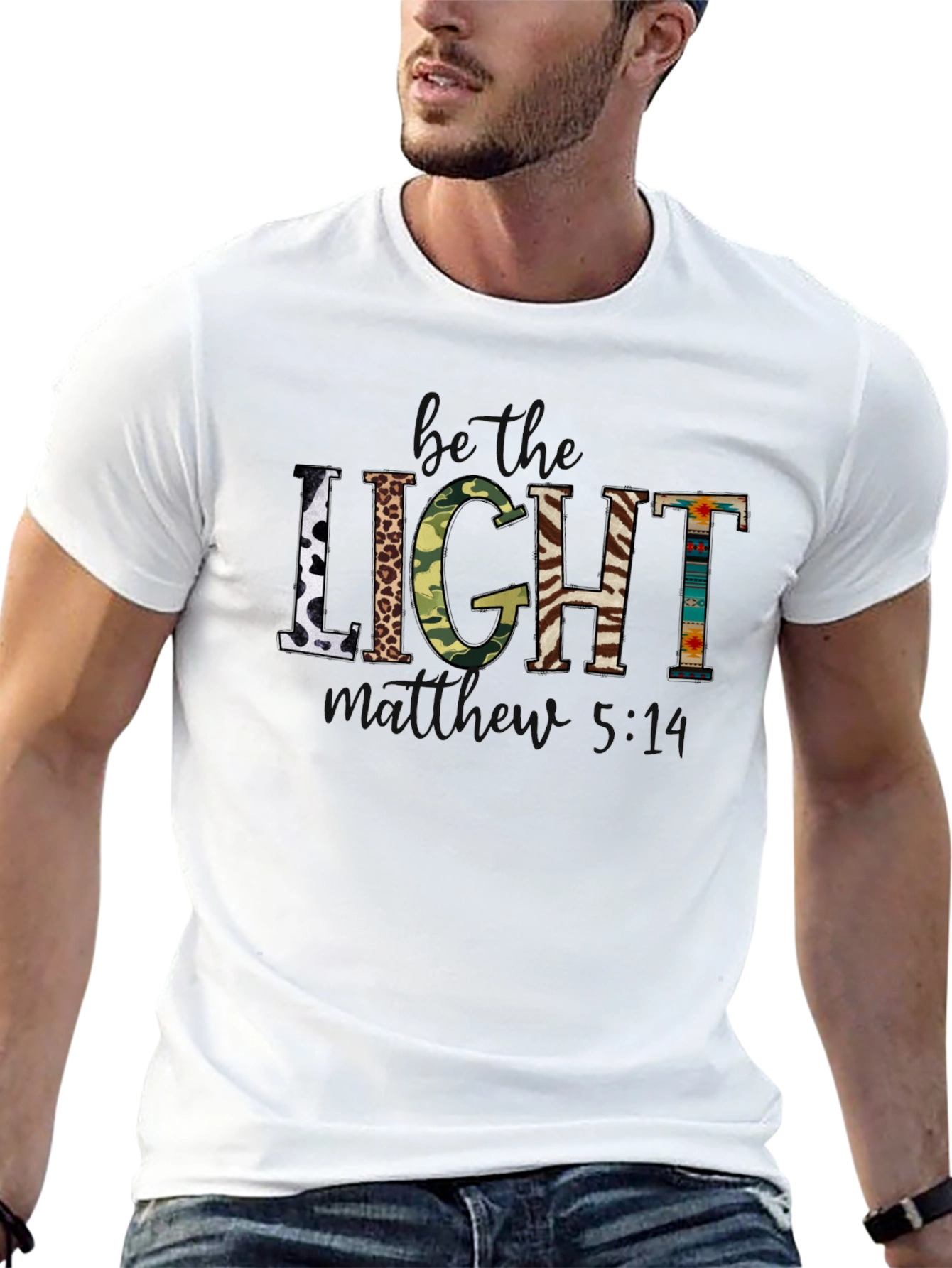 Black Be the Light Graphic Print Crew Neck T-Shirt view 13