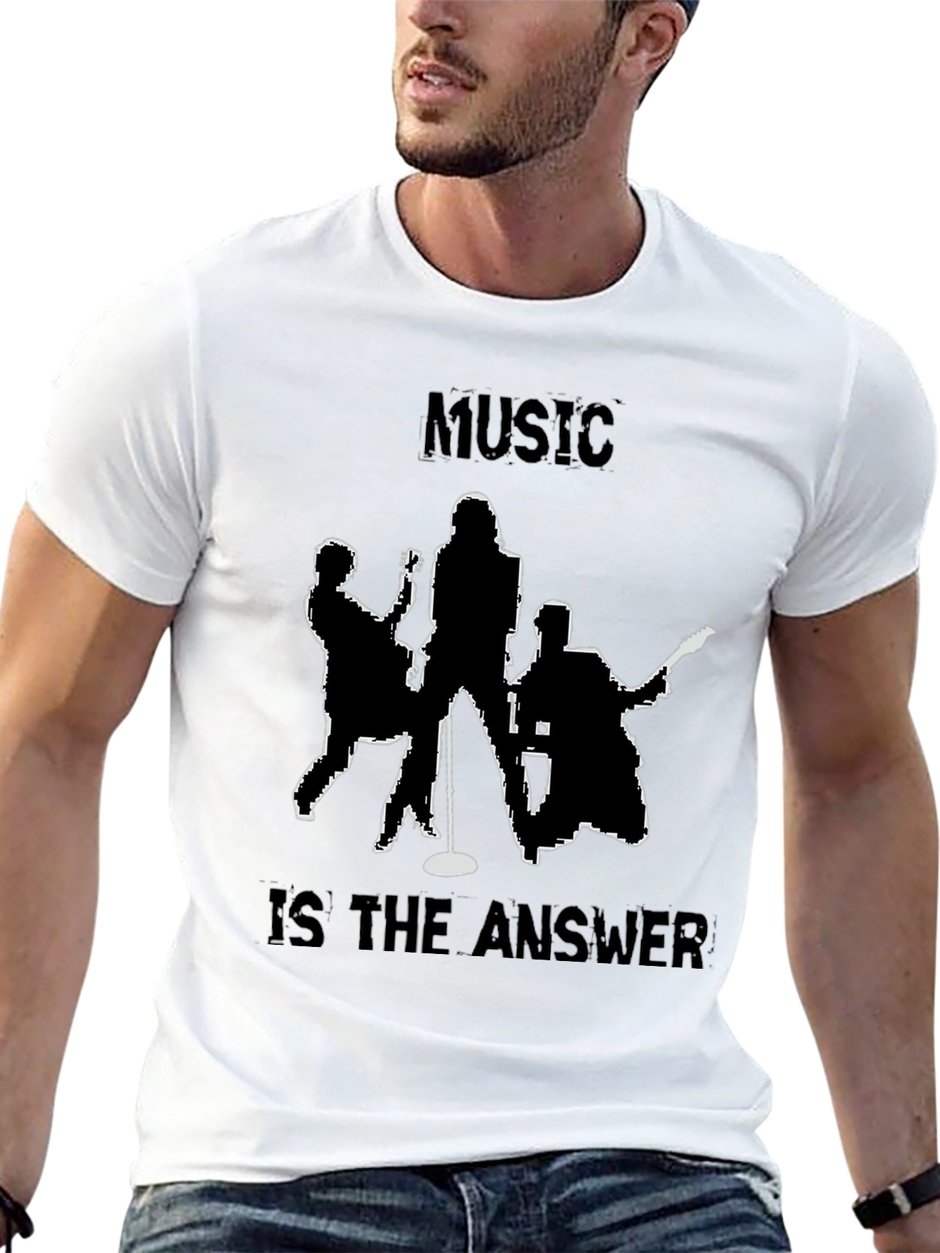 Black Music is the Answer Tee - Band Silhouette T-Shirt view 13