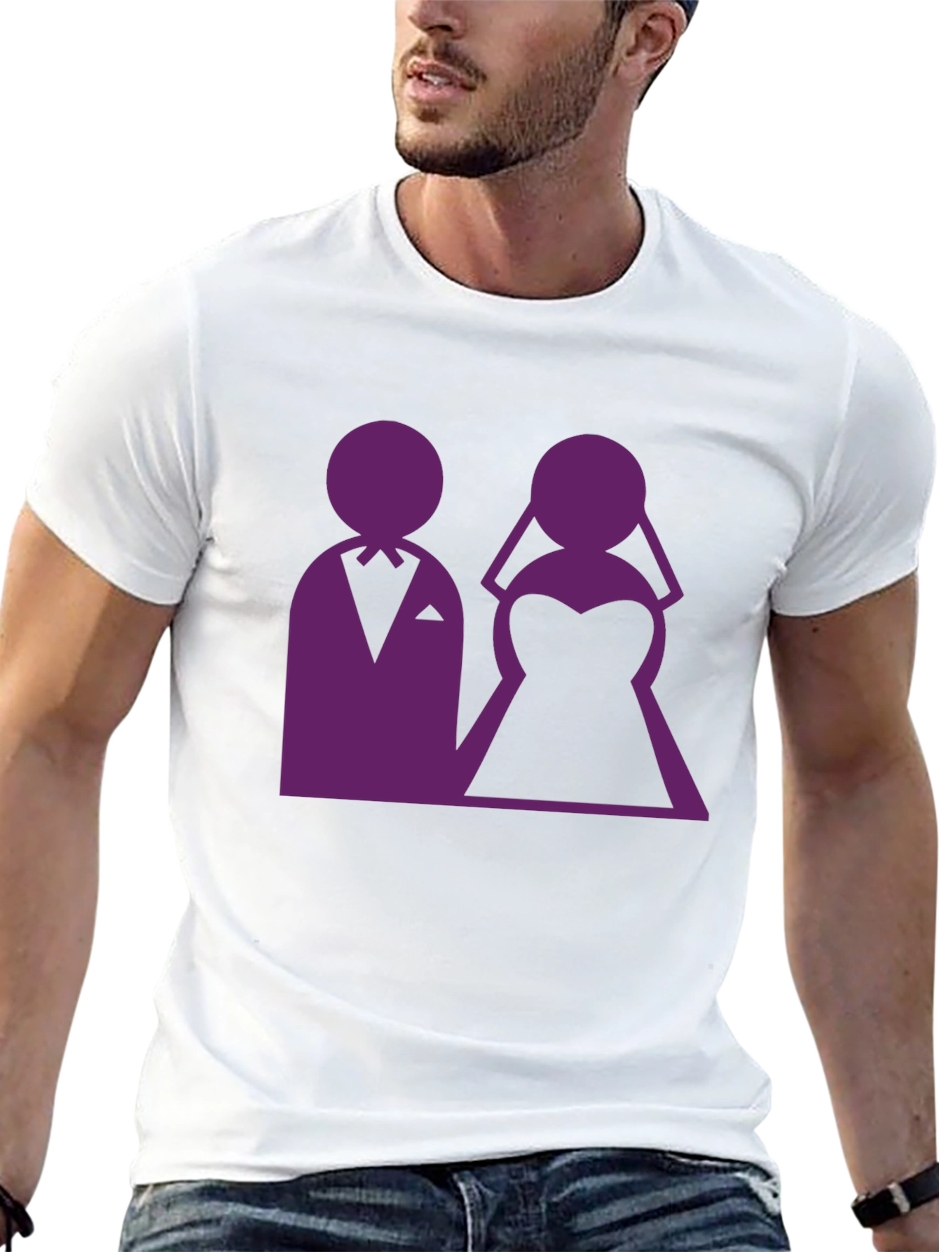 Black Wedding Couple Graphic Tee - Black view 13