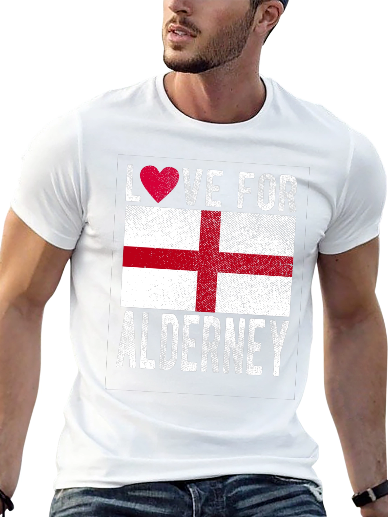 Black Love for Alderney Flag T-Shirt view 13
