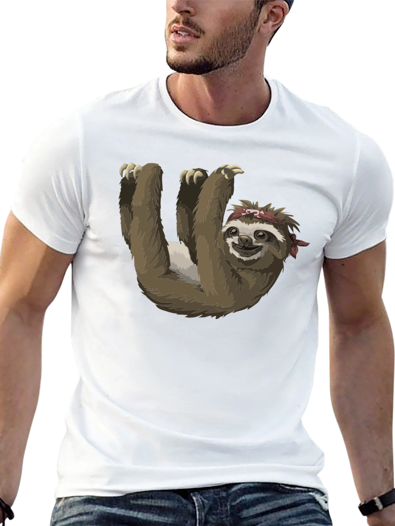 Black Sloth Bandit Black T-Shirt view 13