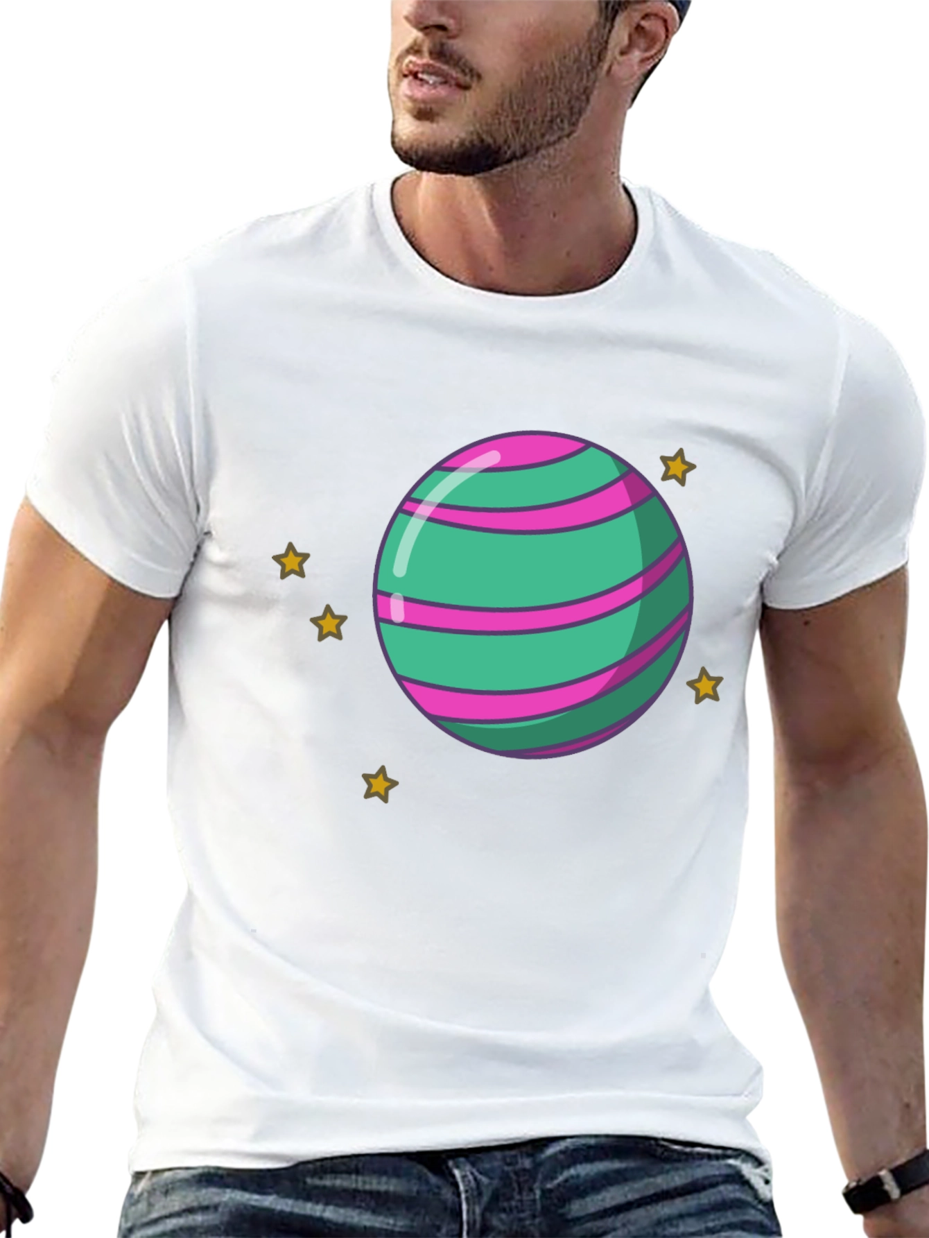 Black Planet Graphic Tee - Trendy Black Cotton T-Shirt view 13