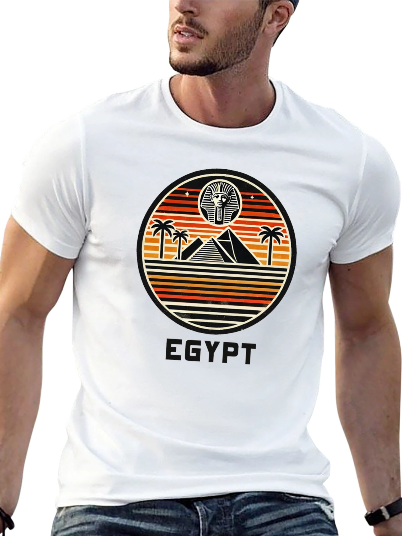 Black Retro Egyptian Pyramid T-Shirt view 13