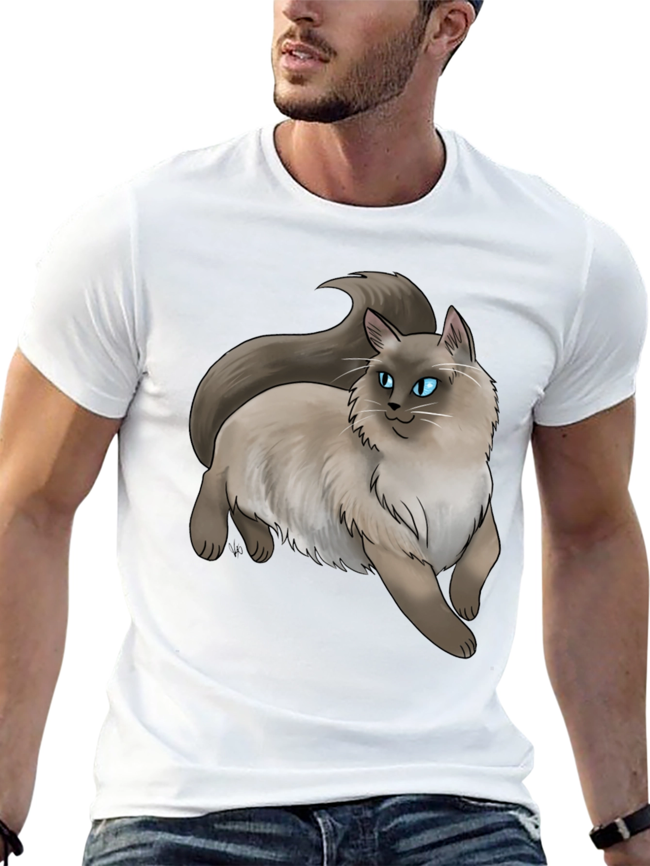 Black Ragdoll Cat T-Shirt - Cute Pet Graphic Tee view 13