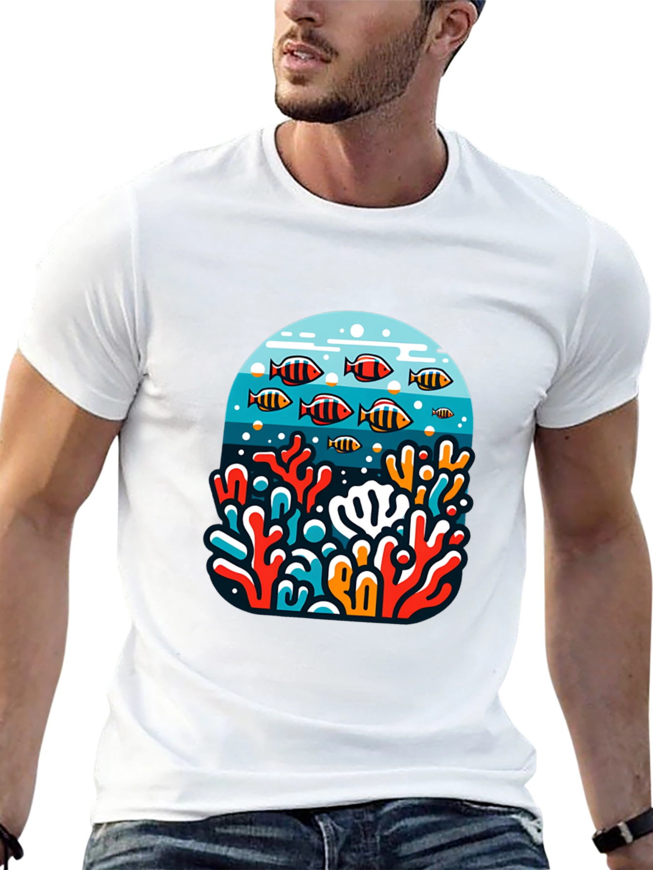 Black Ocean Reef Graphic Tee - Black view 13