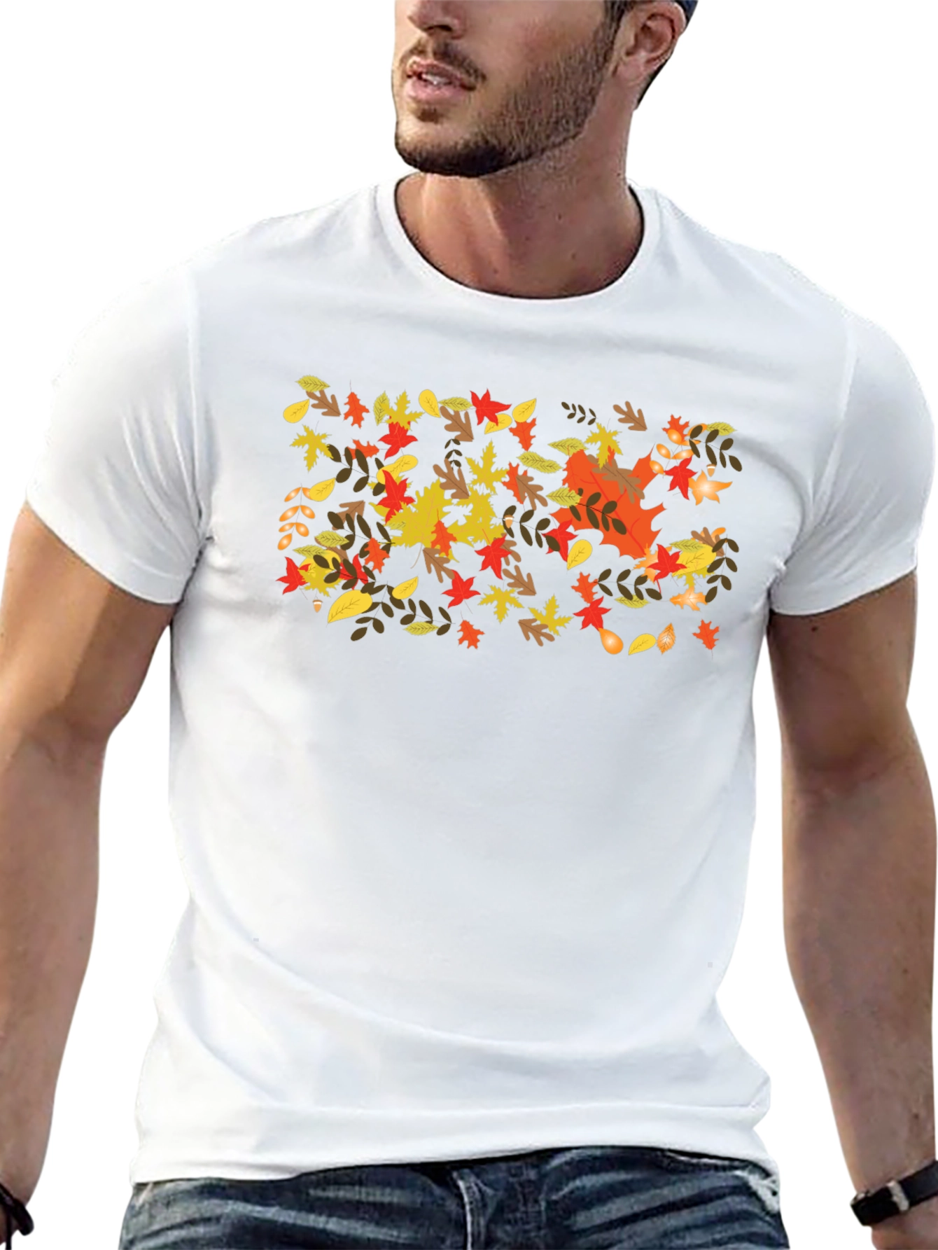 Black Autumn Leaves Graphic Tee - Fall Season Style view 13