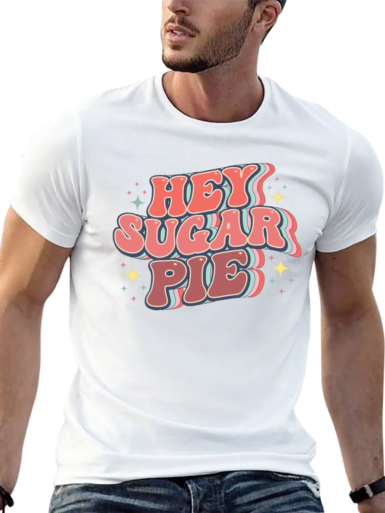 Black Hey Sugar Pie Graphic Tee - Retro Style view 13