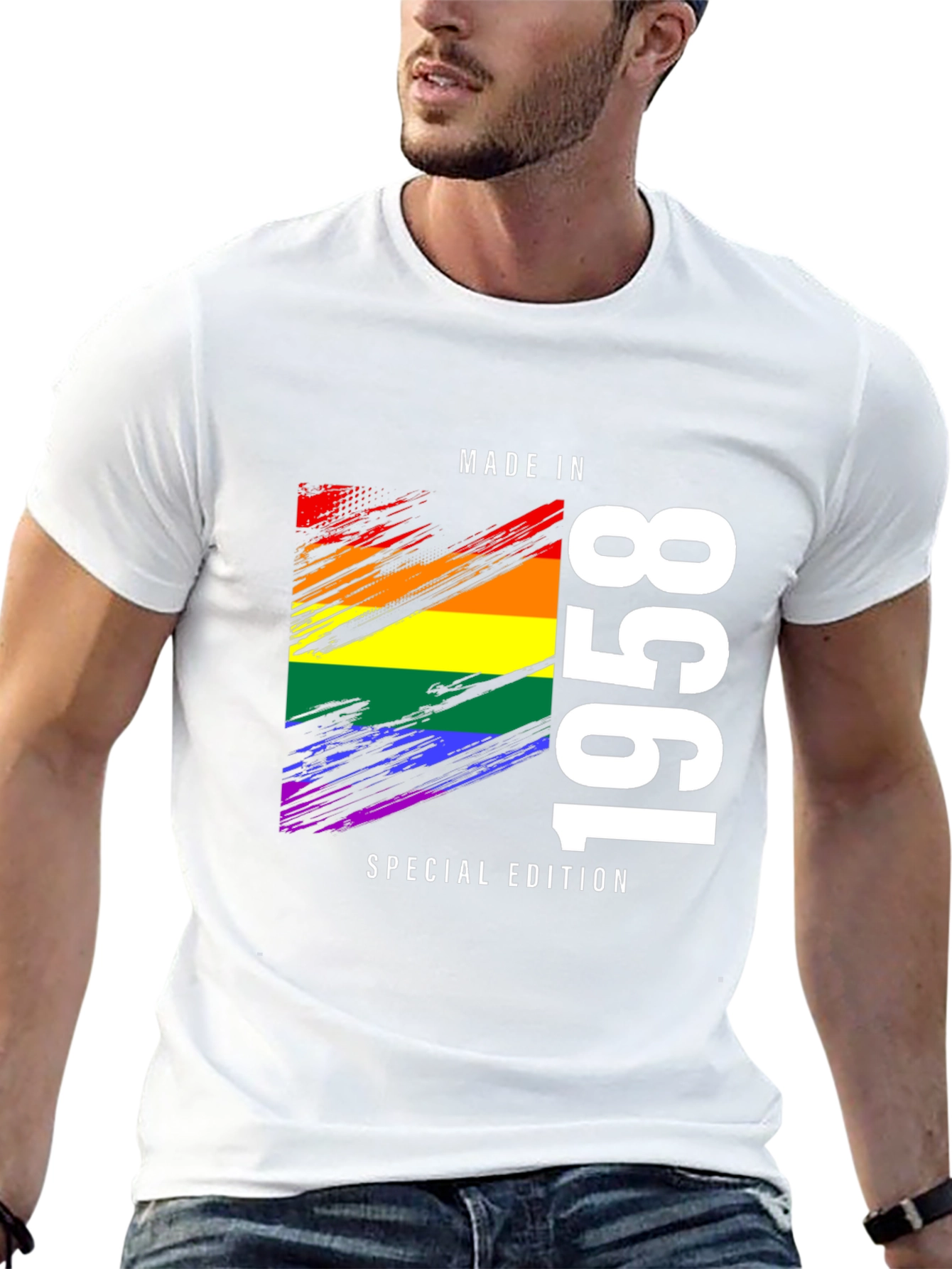 Black Made in 1958 Rainbow Pride T-Shirt view 13