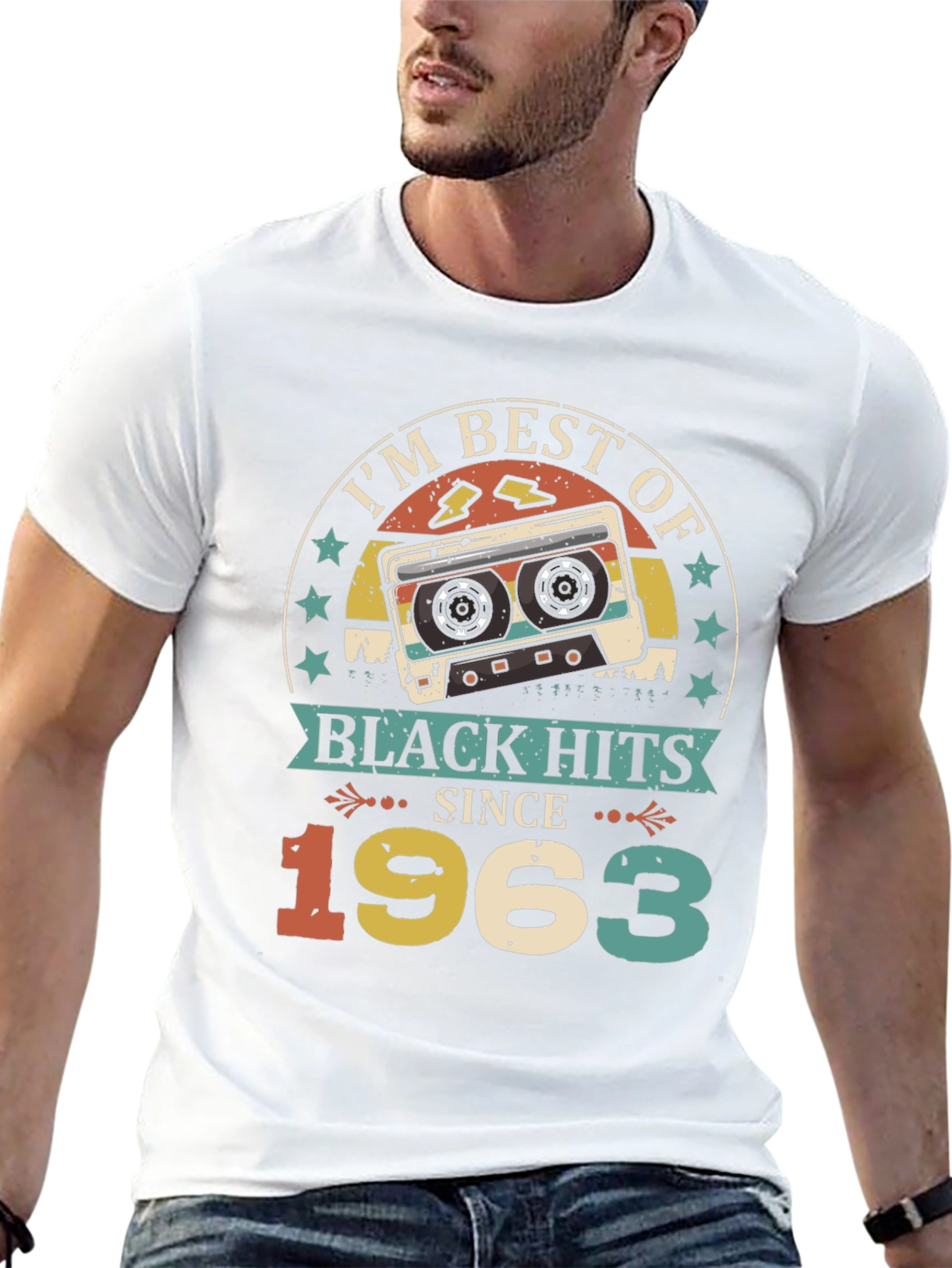 Black Best of Black Hits Since 1963 Cassette Tape T-Shirt view 13