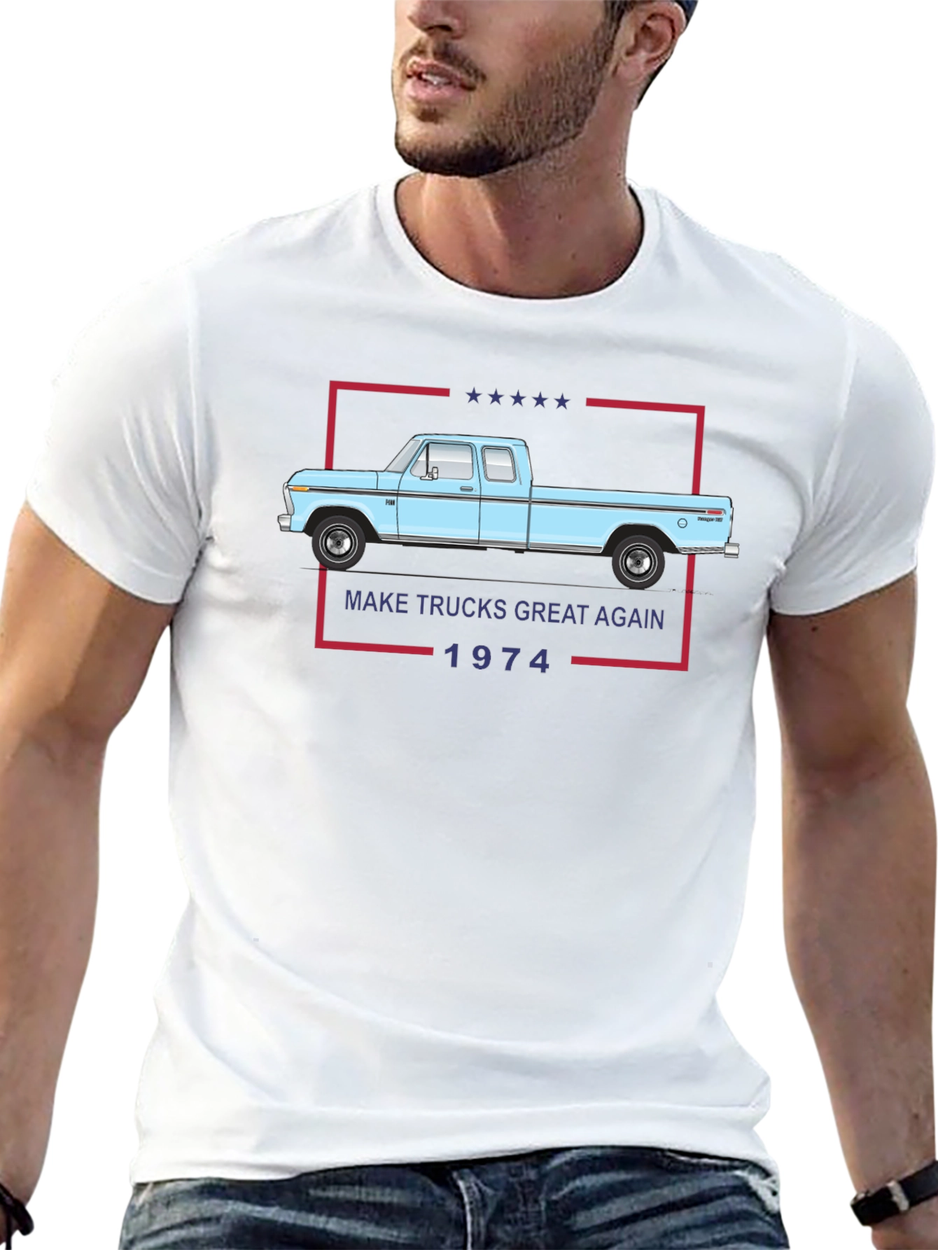 Black Make Trucks Great Again 1974 T-Shirt view 13