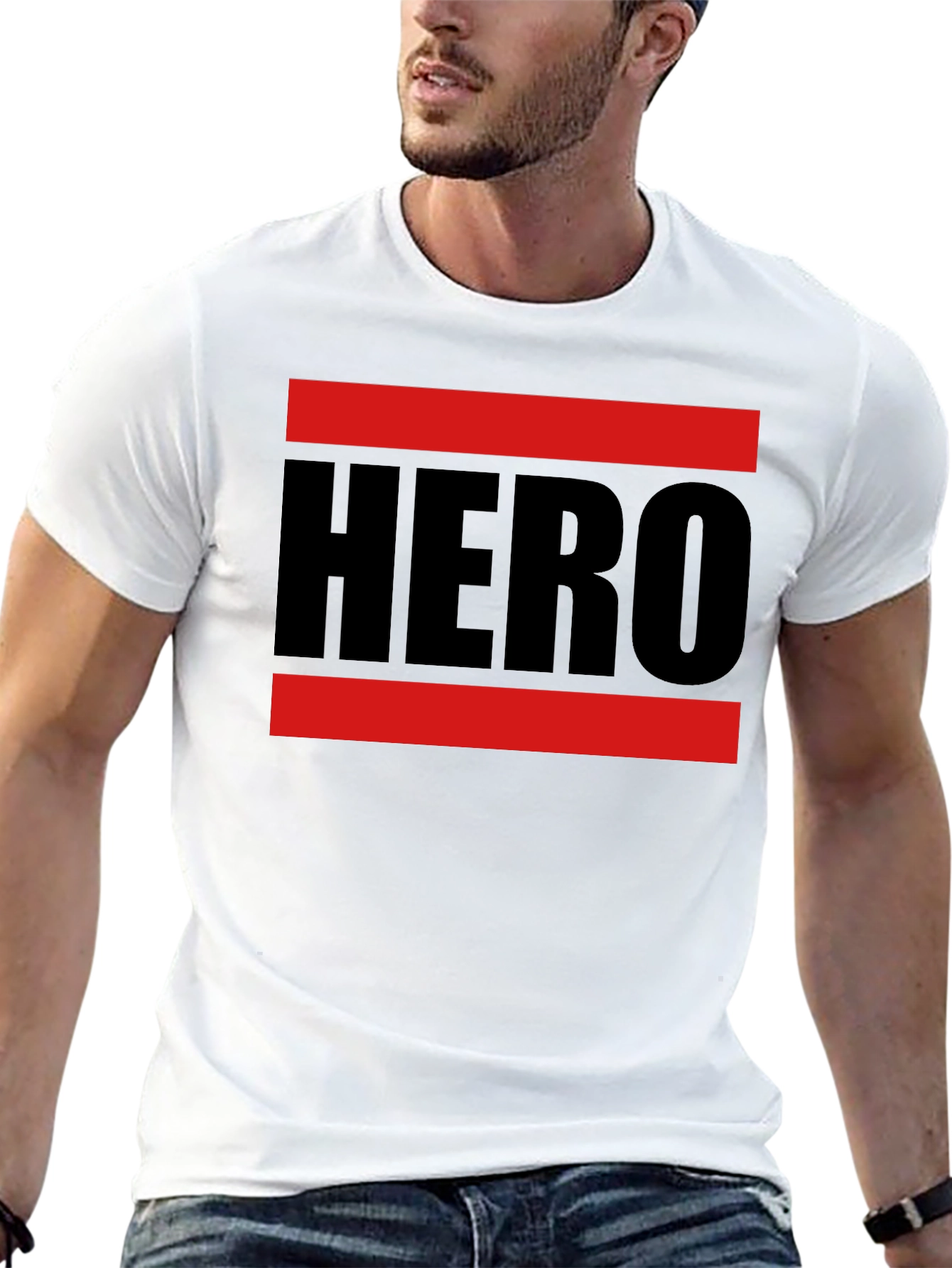 Black HERO Graphic Tee - Bold Statement Shirt view 13