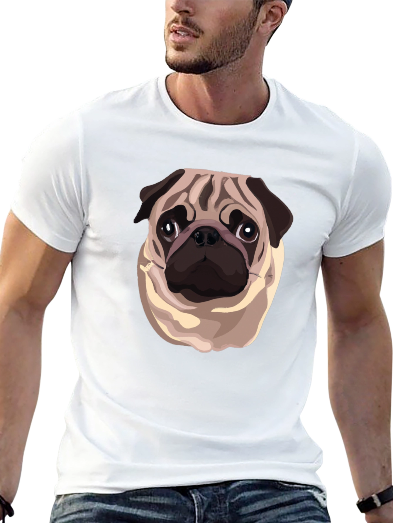 Black Pug Graphic Black T-Shirt view 13