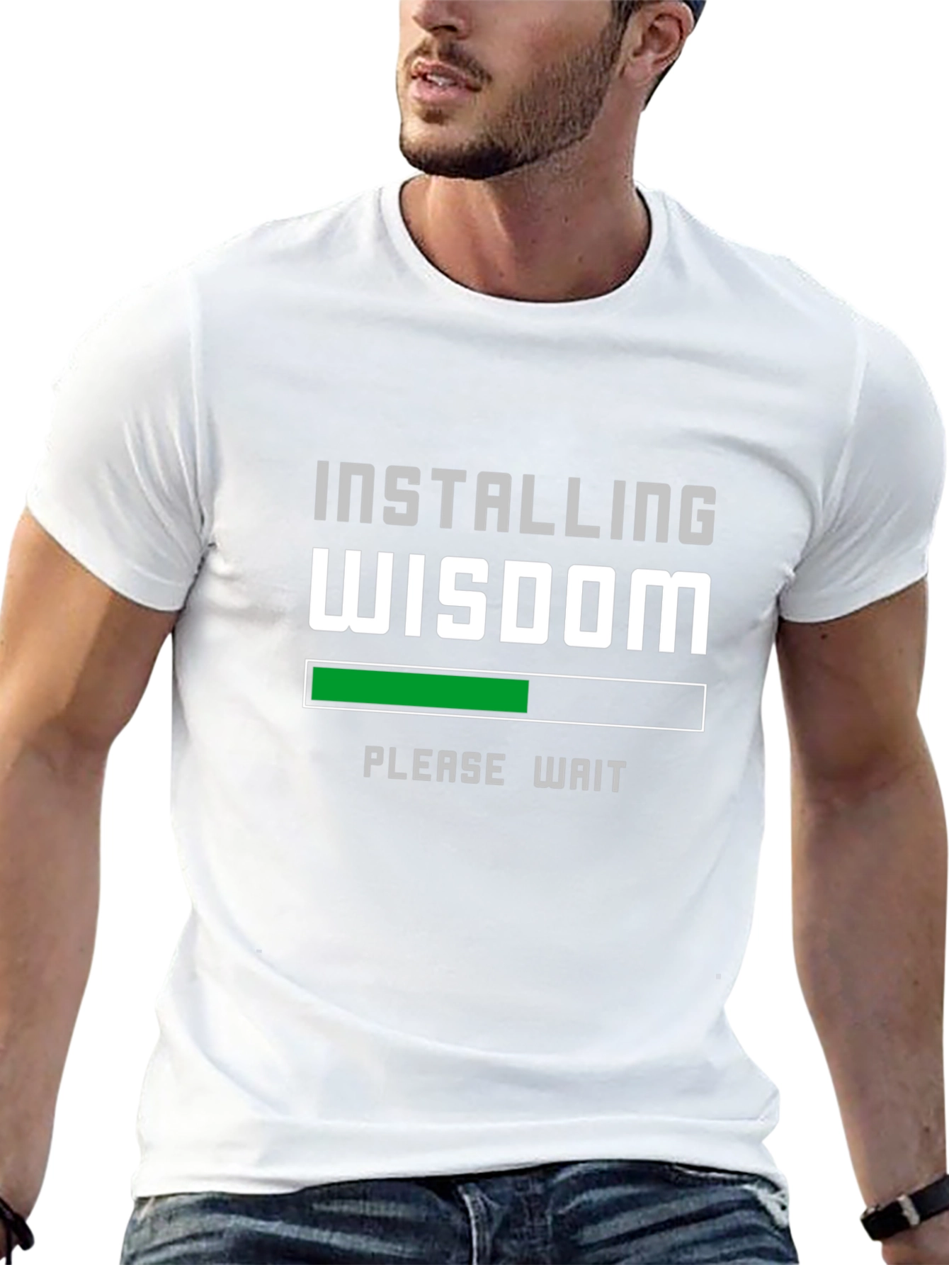 Black Installing Wisdom Funny Black T-Shirt view 13