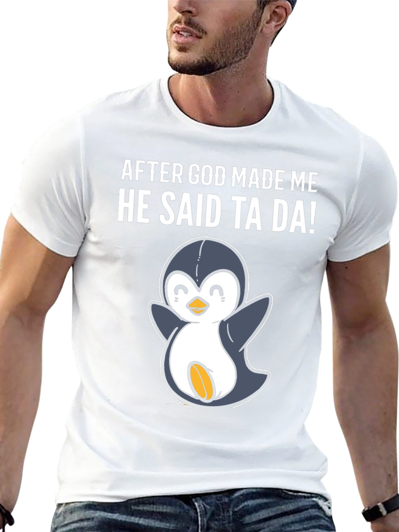 Black Funny Penguin Graphic T-Shirt view 13
