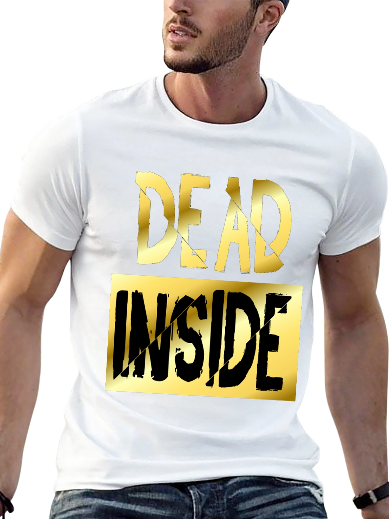 Black Dead Inside Graphic Tee - Men's Novelty T-Shirt view 13