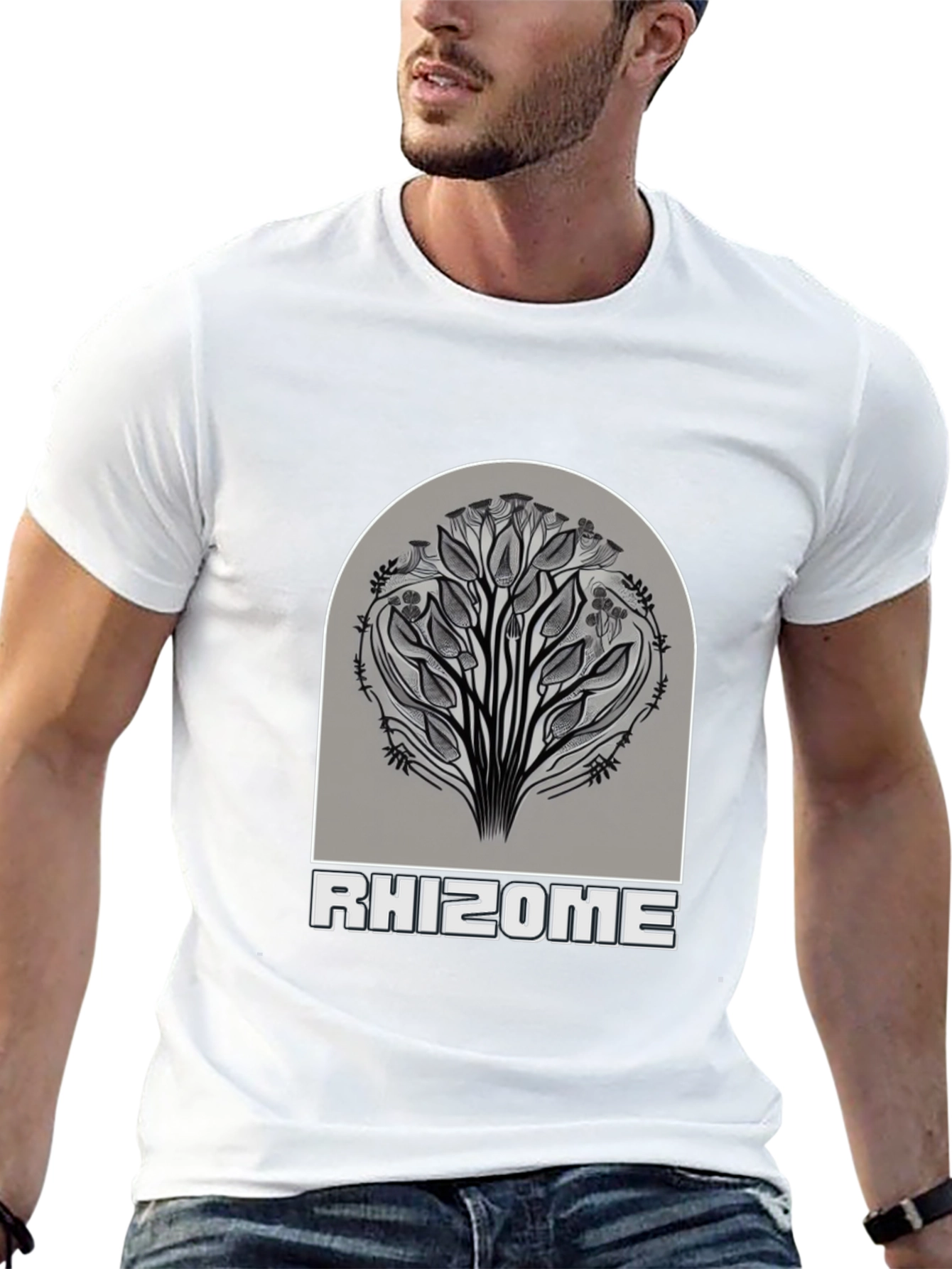 Black Rhizome Graphic Tee - Stylish Unisex Black T-Shirt view 13