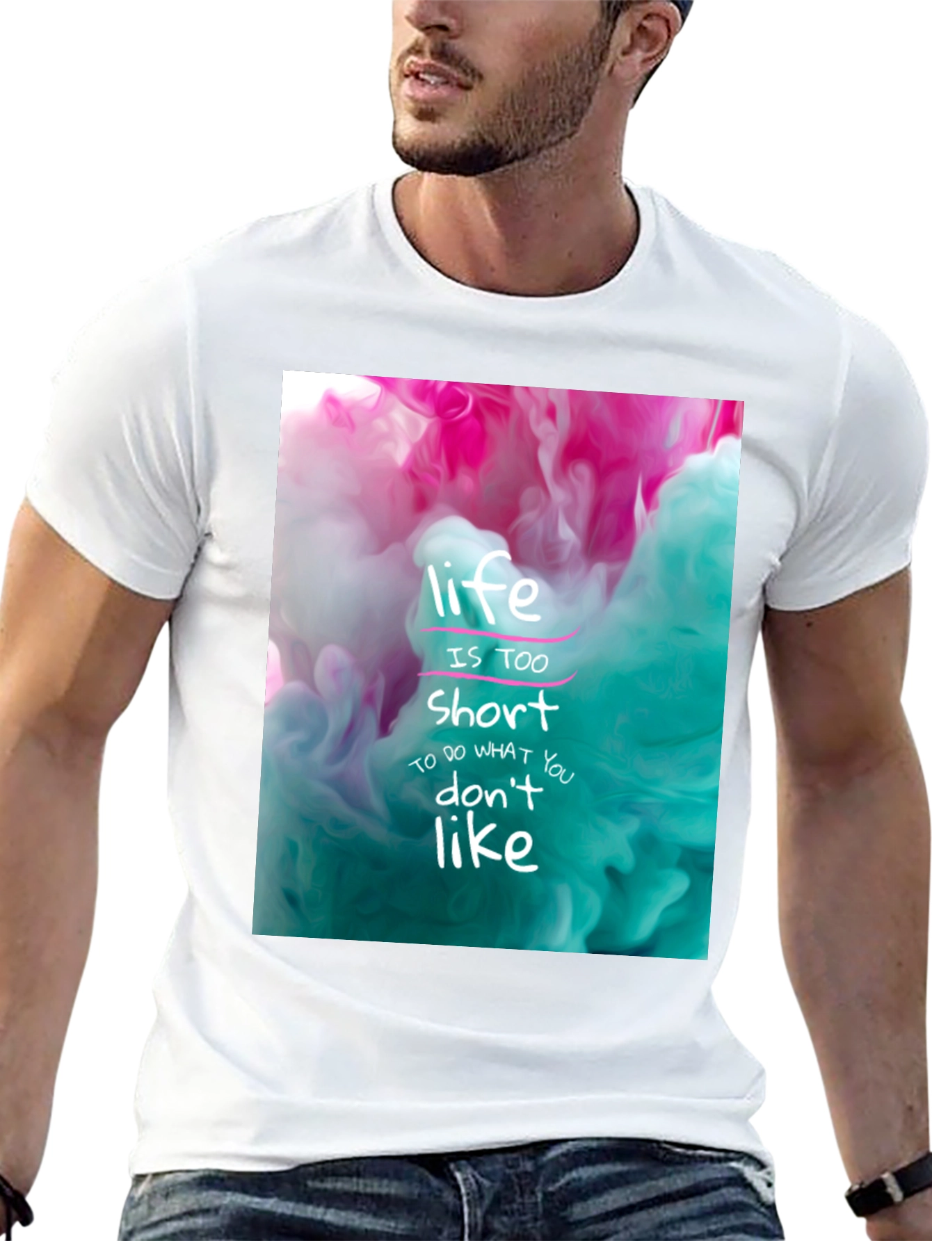 Black Life is Short Graphic Tee - Black Cotton T-Shirt view 13