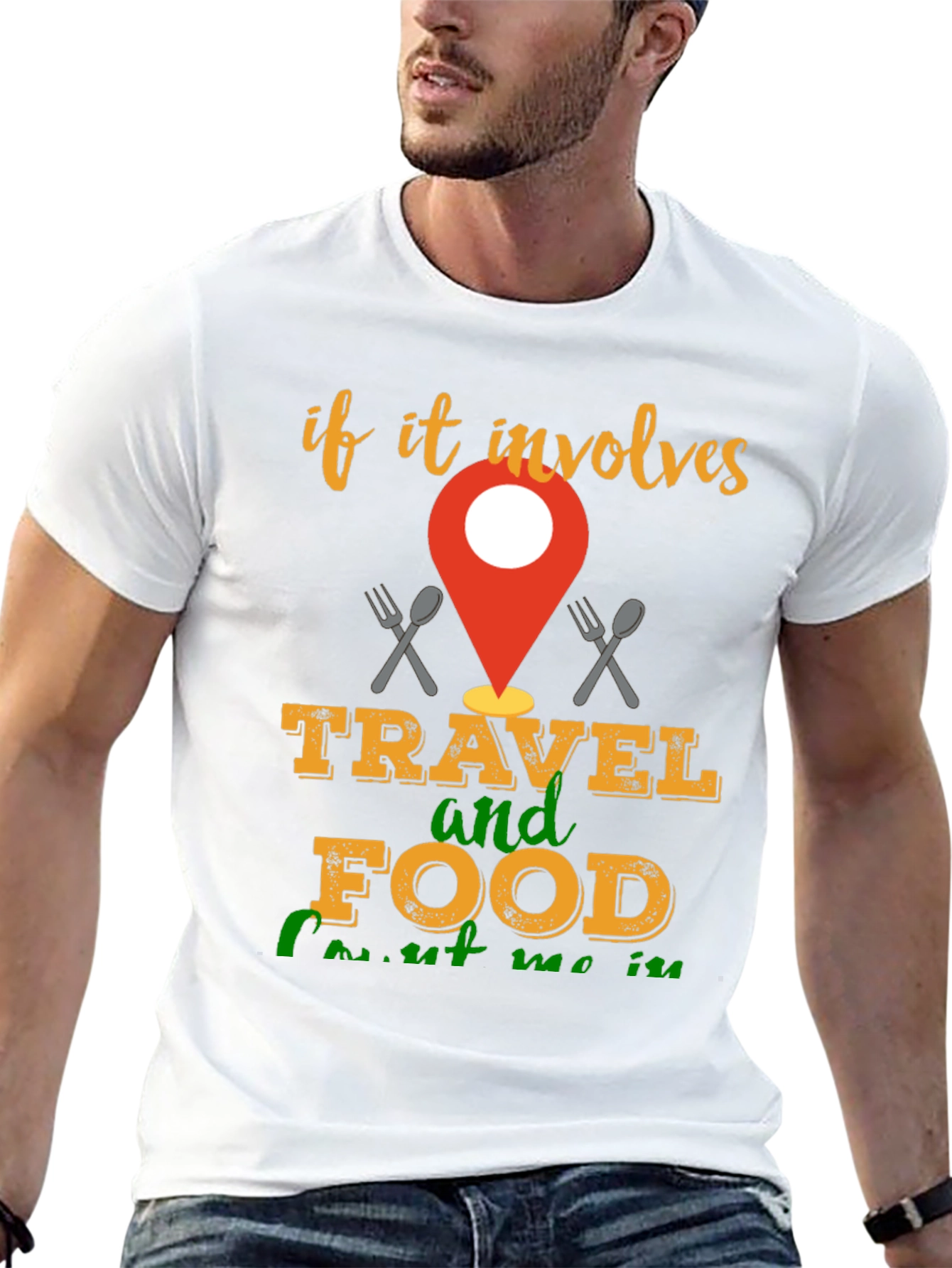 Black Travel & Food T-Shirt - Involve Me! view 13