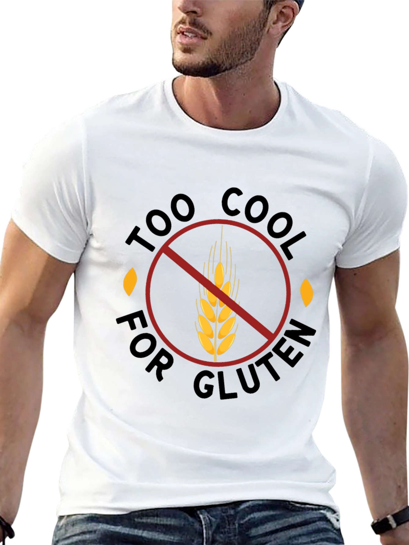 Black Too Cool for Gluten Black T-Shirt - Gluten Free view 13