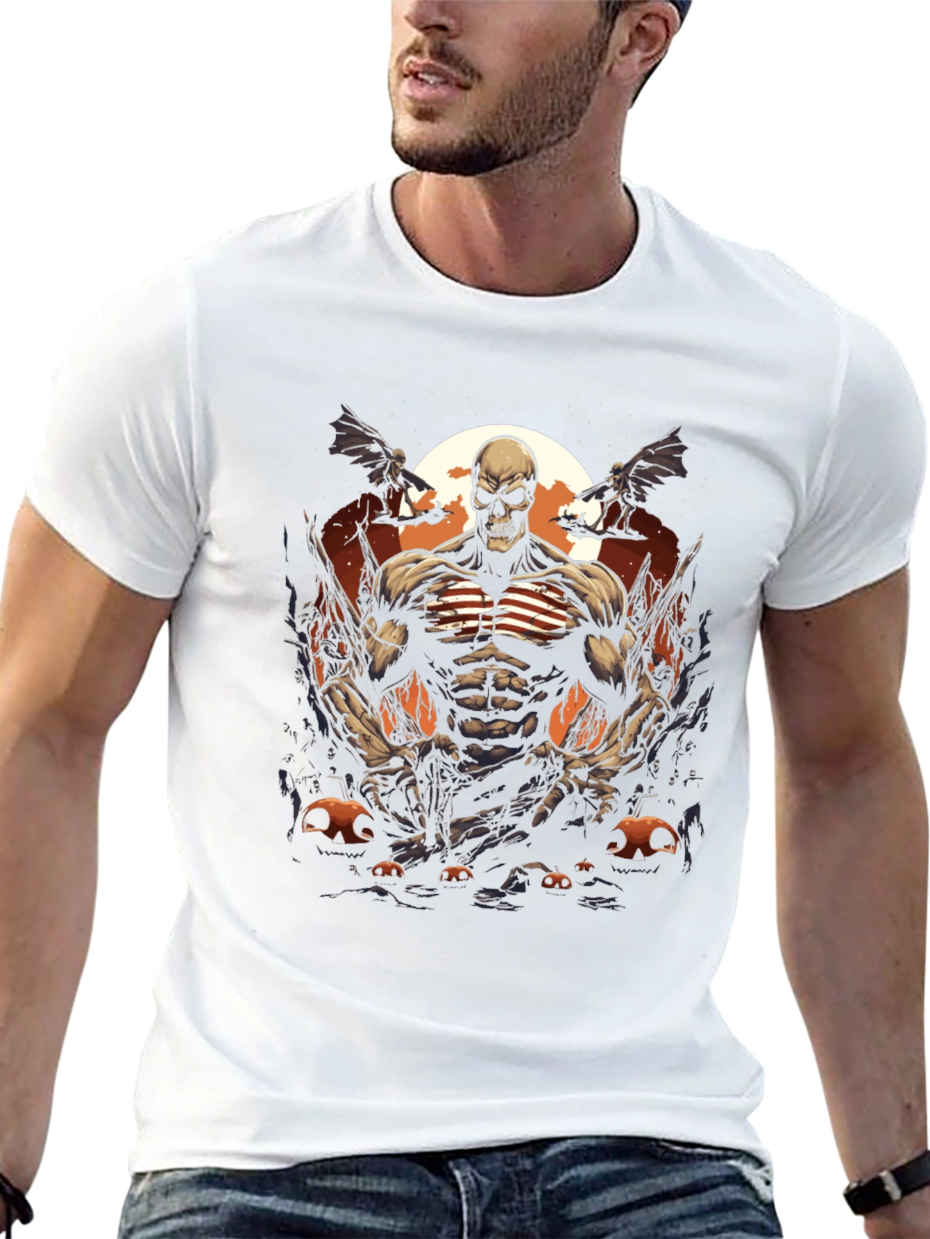 Black Skull Patriot Halloween Graphic Tee view 13