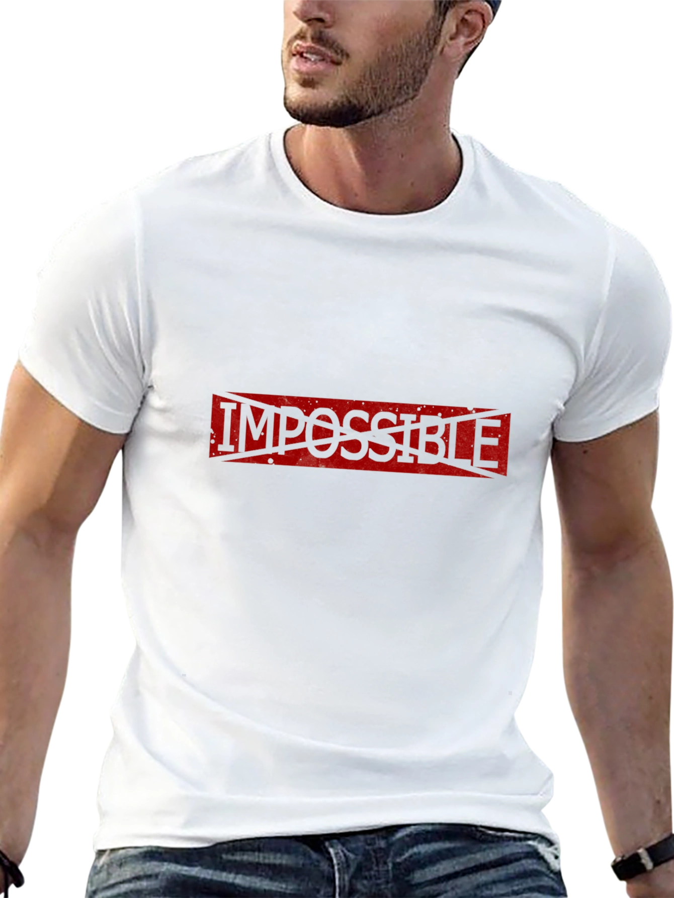 Black Impossible Possible T-Shirt - Black Cotton Tee view 13