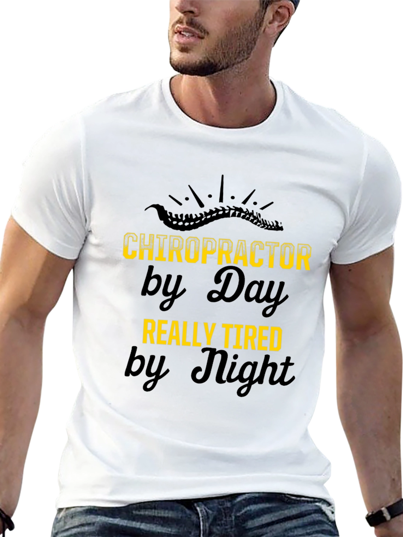 Black Chiropractor by Day T-Shirt - Funny, Stylish, Comfortable view 13