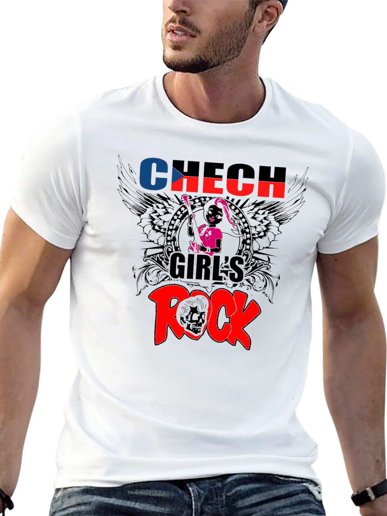 Black Czech Girl's Rock Graphic Tee - Black view 13