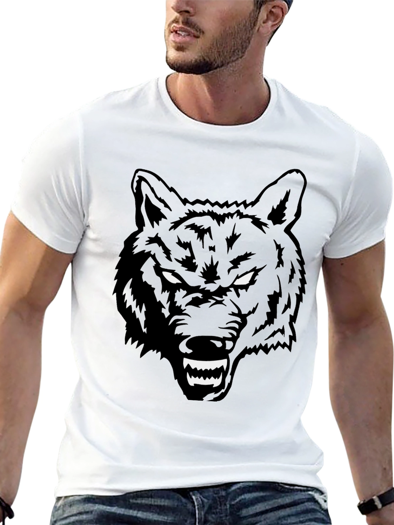 Black Black Wolf Graphic Tee - Men's Short Sleeve Shirt view 13