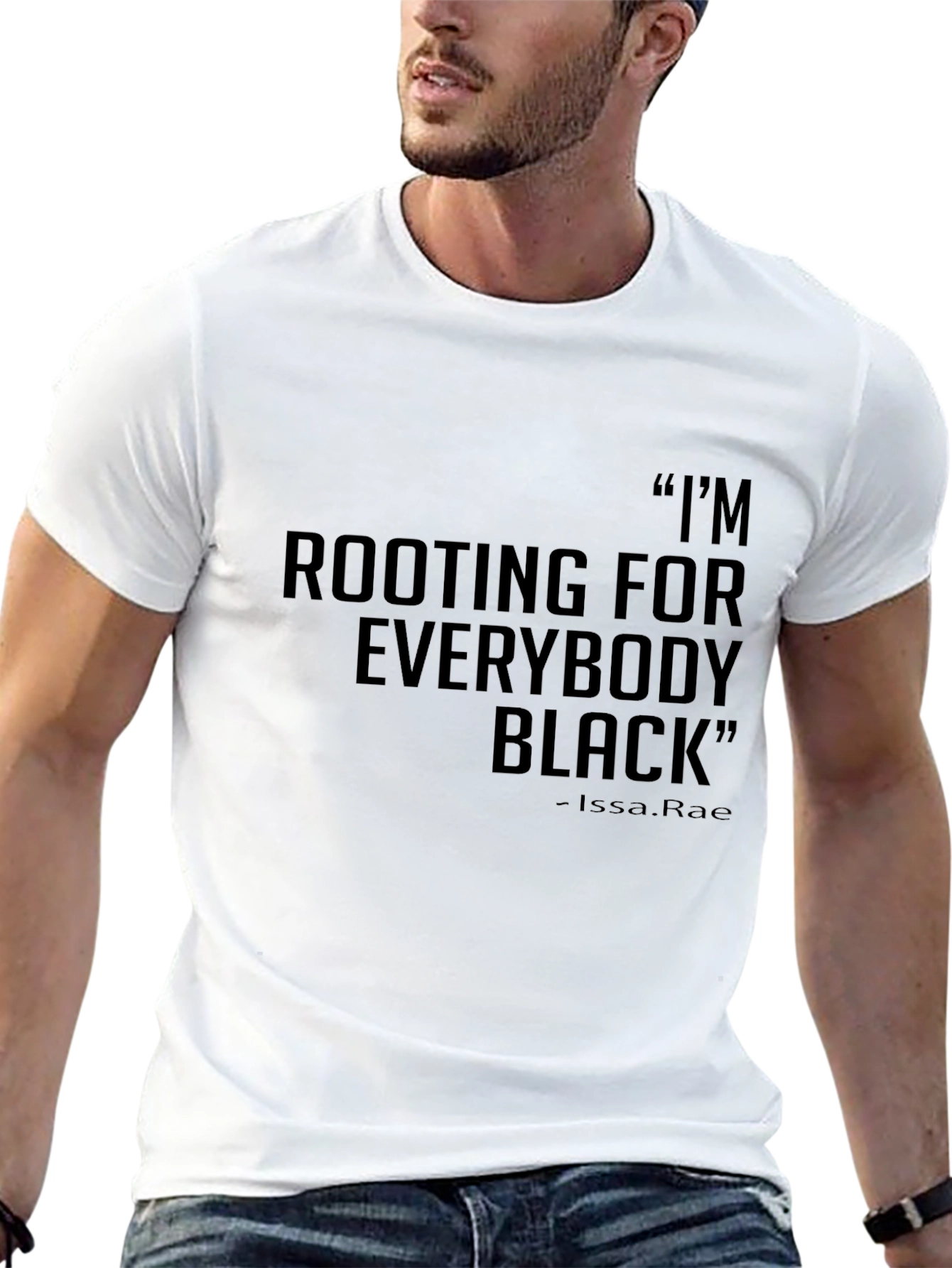 Black Rooting for Everybody Black T-Shirt view 13