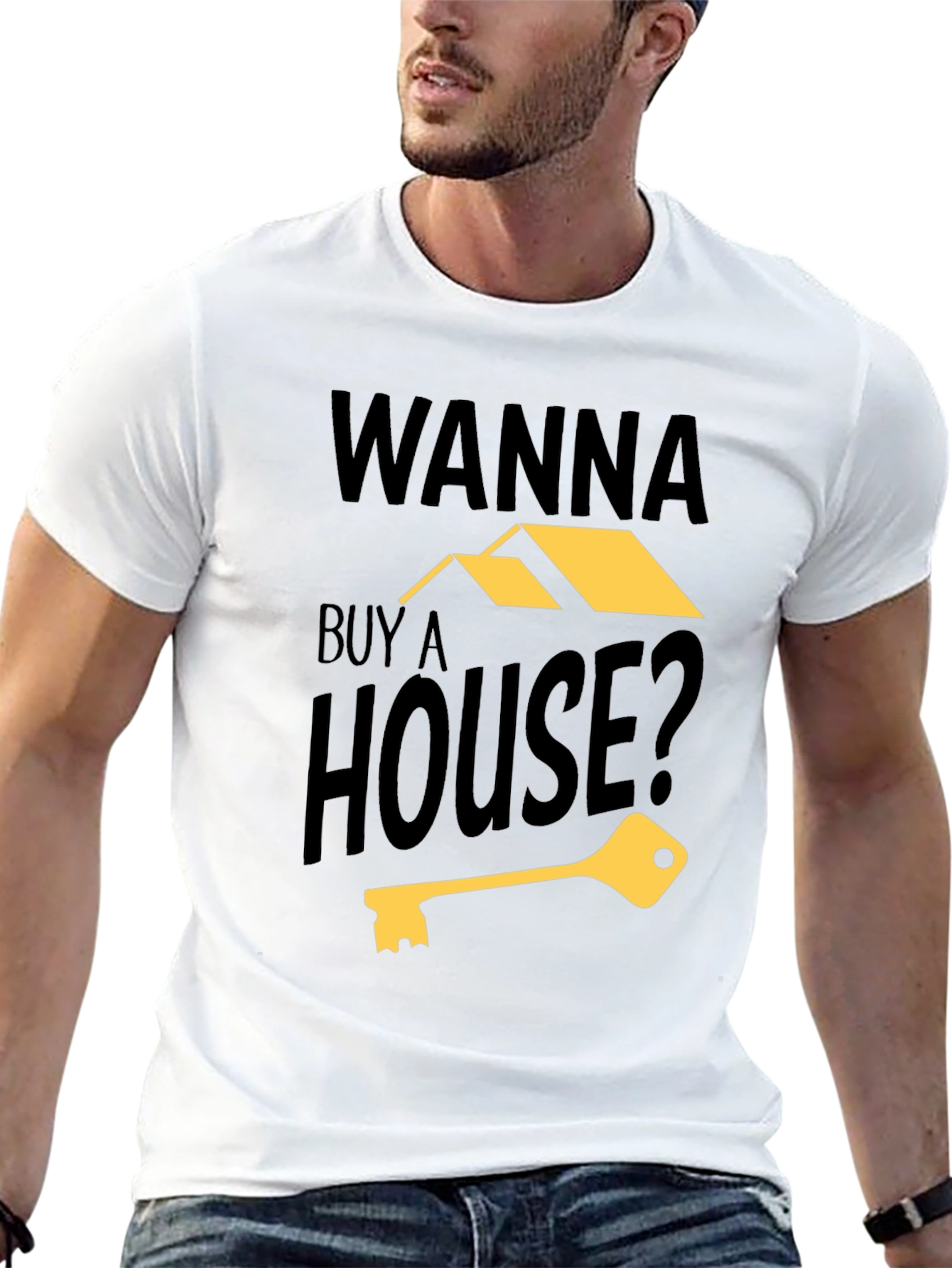 Black Wanna Buy a House? Graphic T-Shirt view 13