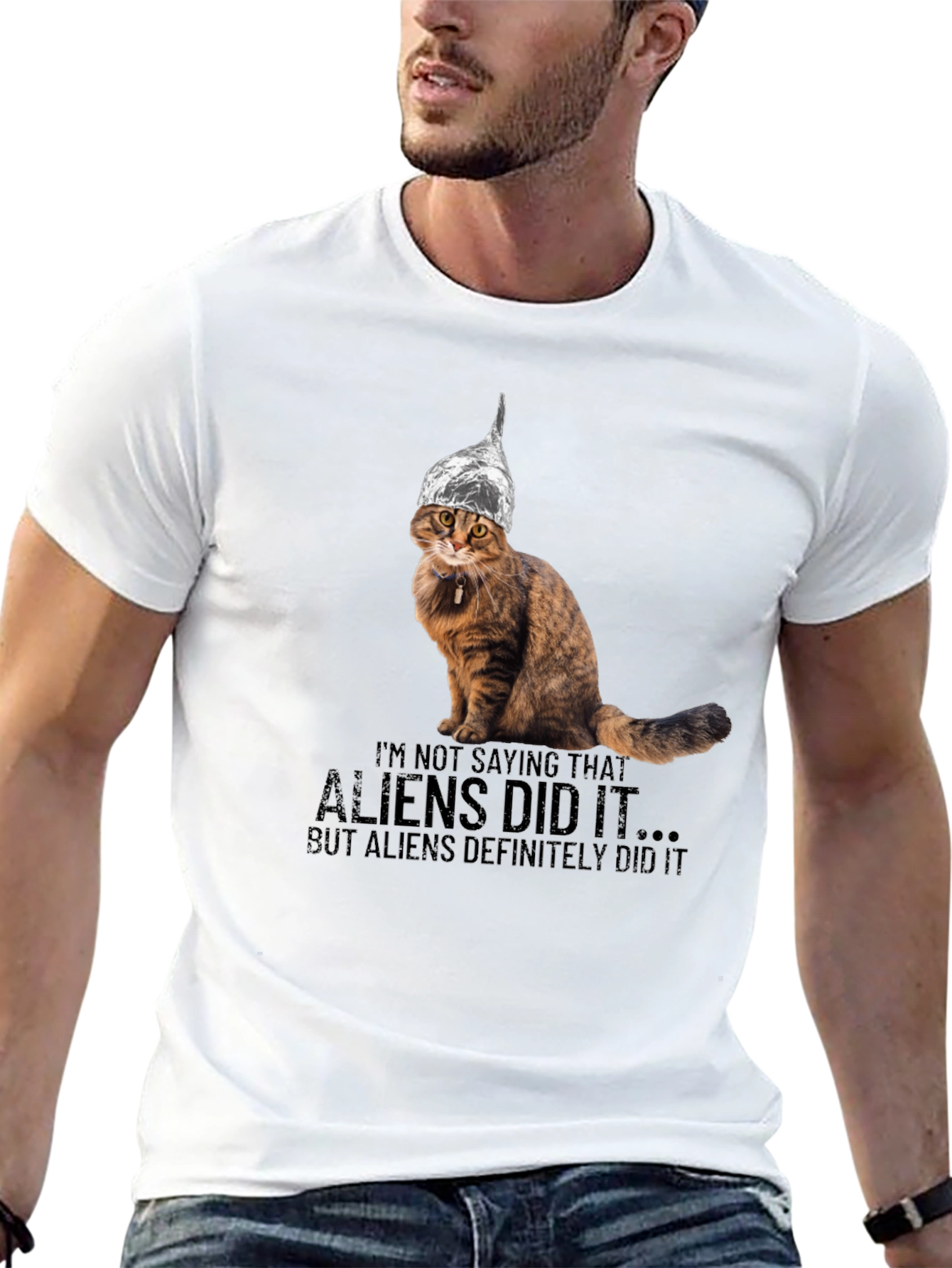 Black Aliens Did It Cat T-Shirt view 13