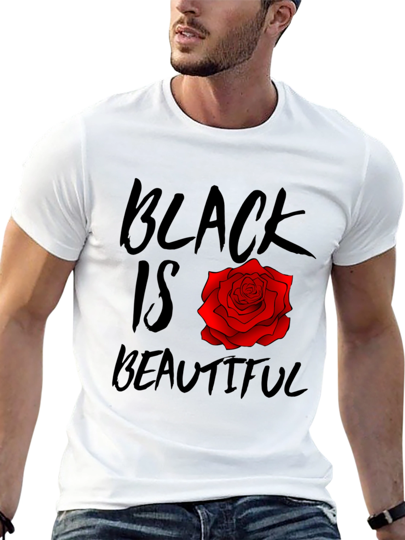 Black Black Is Beautiful Rose T-Shirt view 13