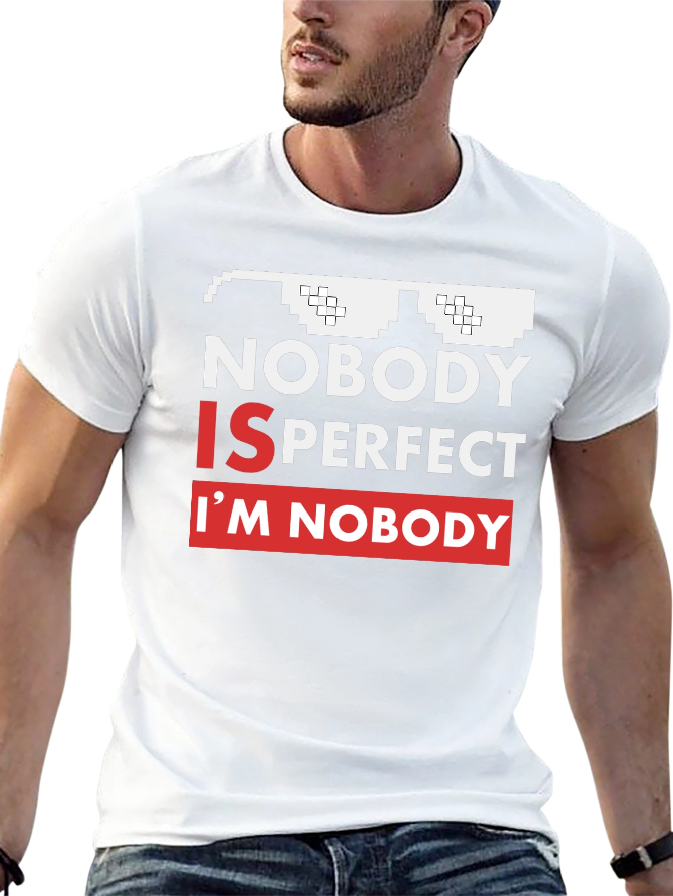 Black Nobody Is Perfect Funny Graphic Tee view 13