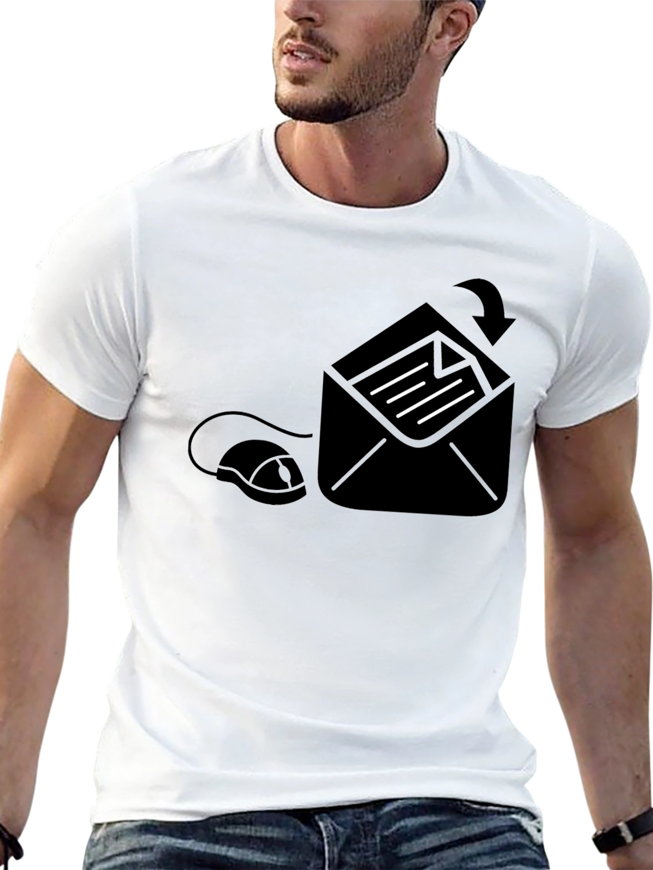 Black Tech Email T-Shirt - Funny Graphic Tee for Geeks view 13