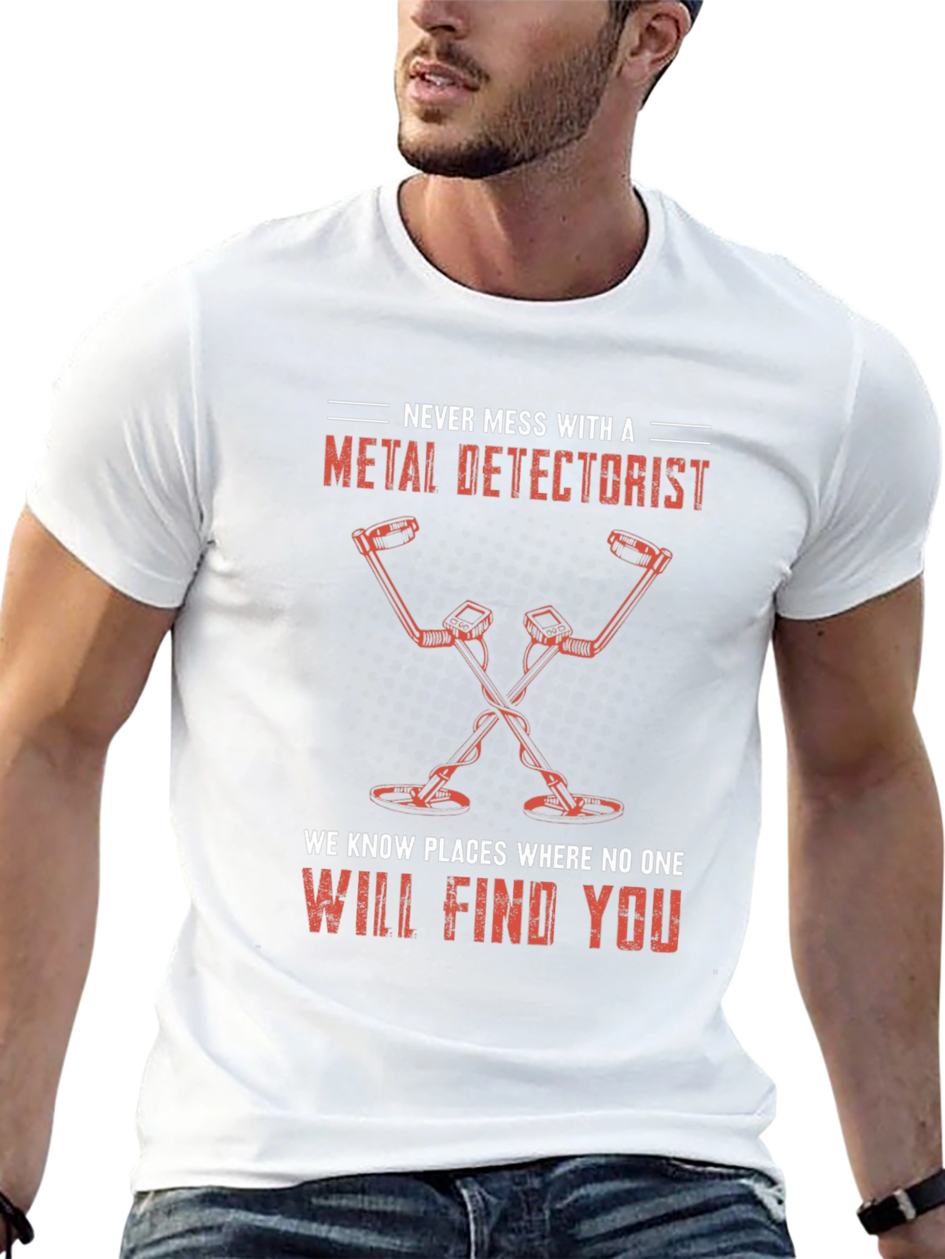 Black Metal Detectorist T-Shirt - Funny Detecting Gift view 13