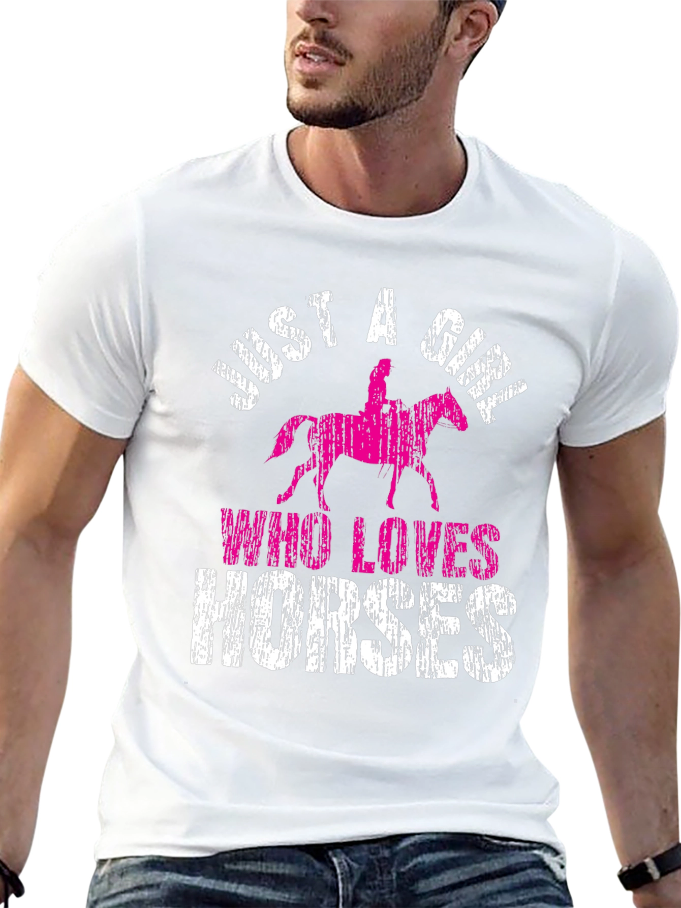 Black Just a Girl Who Loves Horses Black T-Shirt view 13