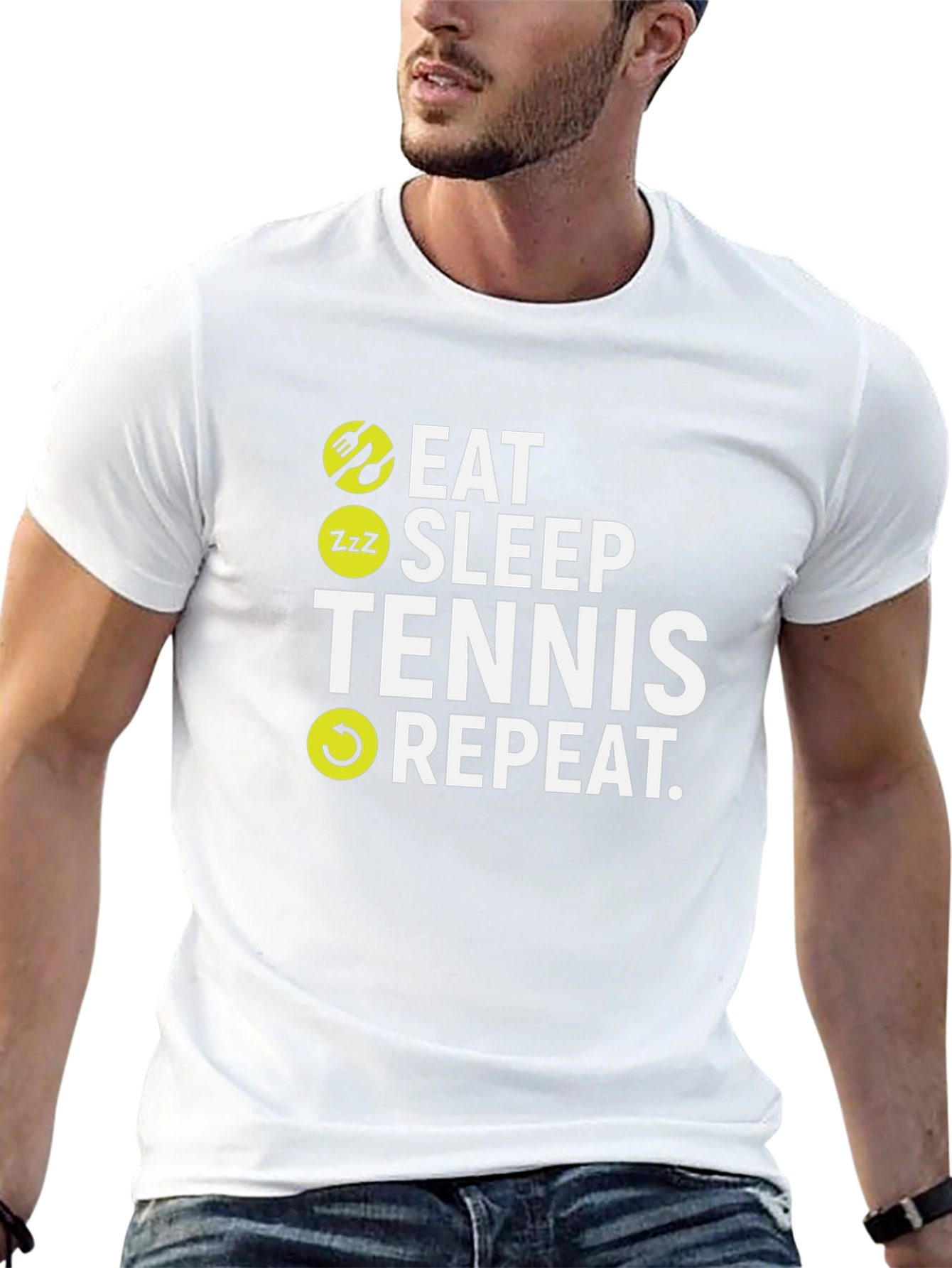 Eat Sleep Tennis Repeat Graphic T-Shirt - 13