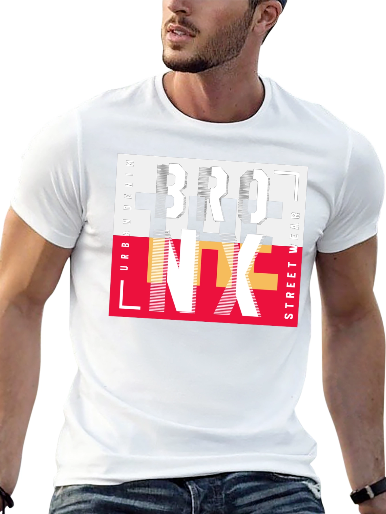 Black Bronx Graphic Print Crew Neck T-Shirt view 13