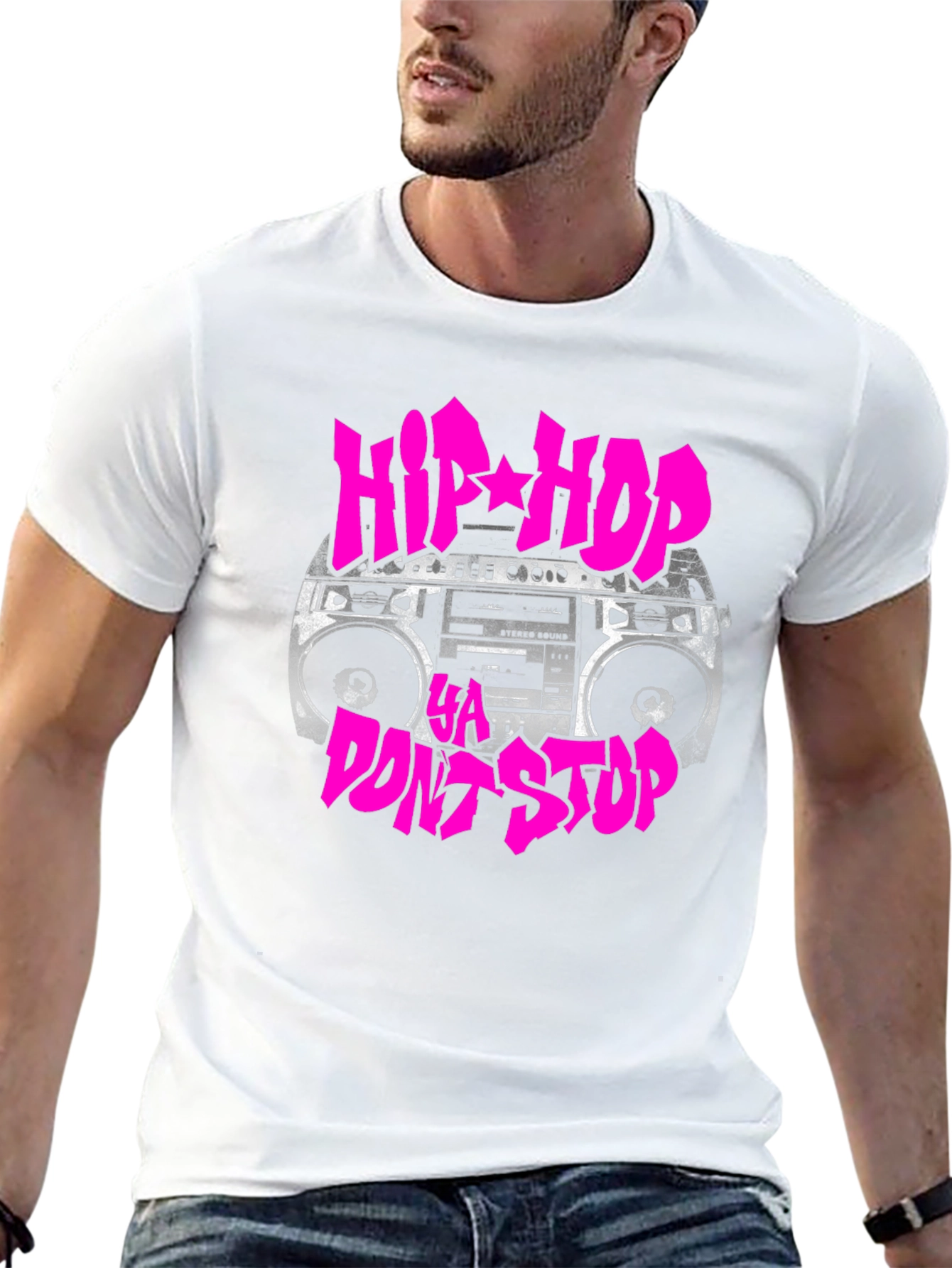 Black Hip Hop Ya Dont Stop Graphic T-Shirt view 13
