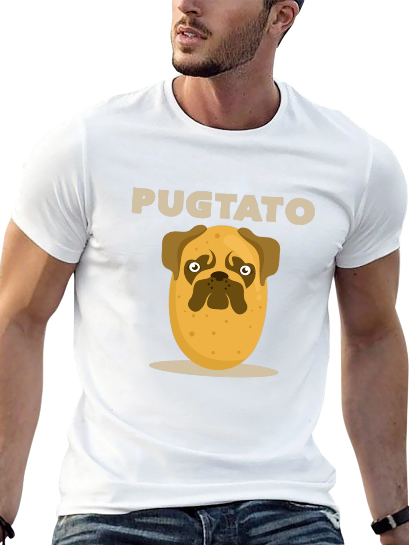 Black Pugtato Funny Graphic Tee view 13