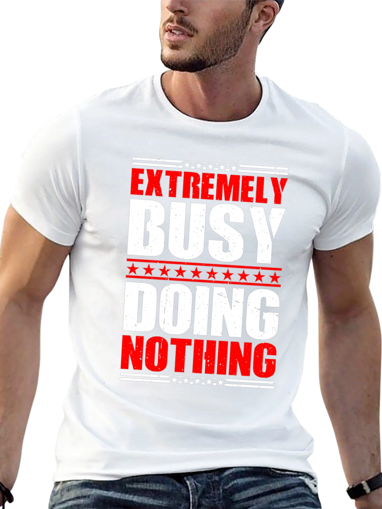 Black Extremely Busy Doing Nothing Graphic Tee view 13