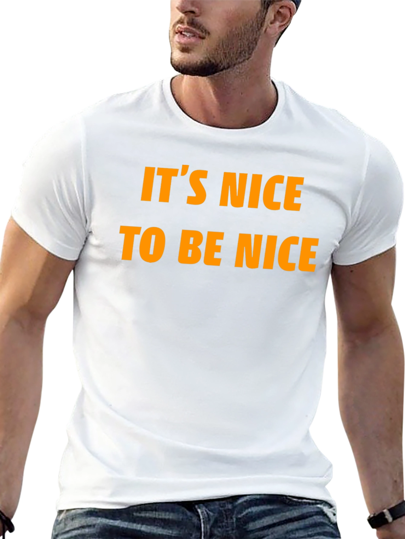 Black It's Nice To Be Nice T-Shirt view 13