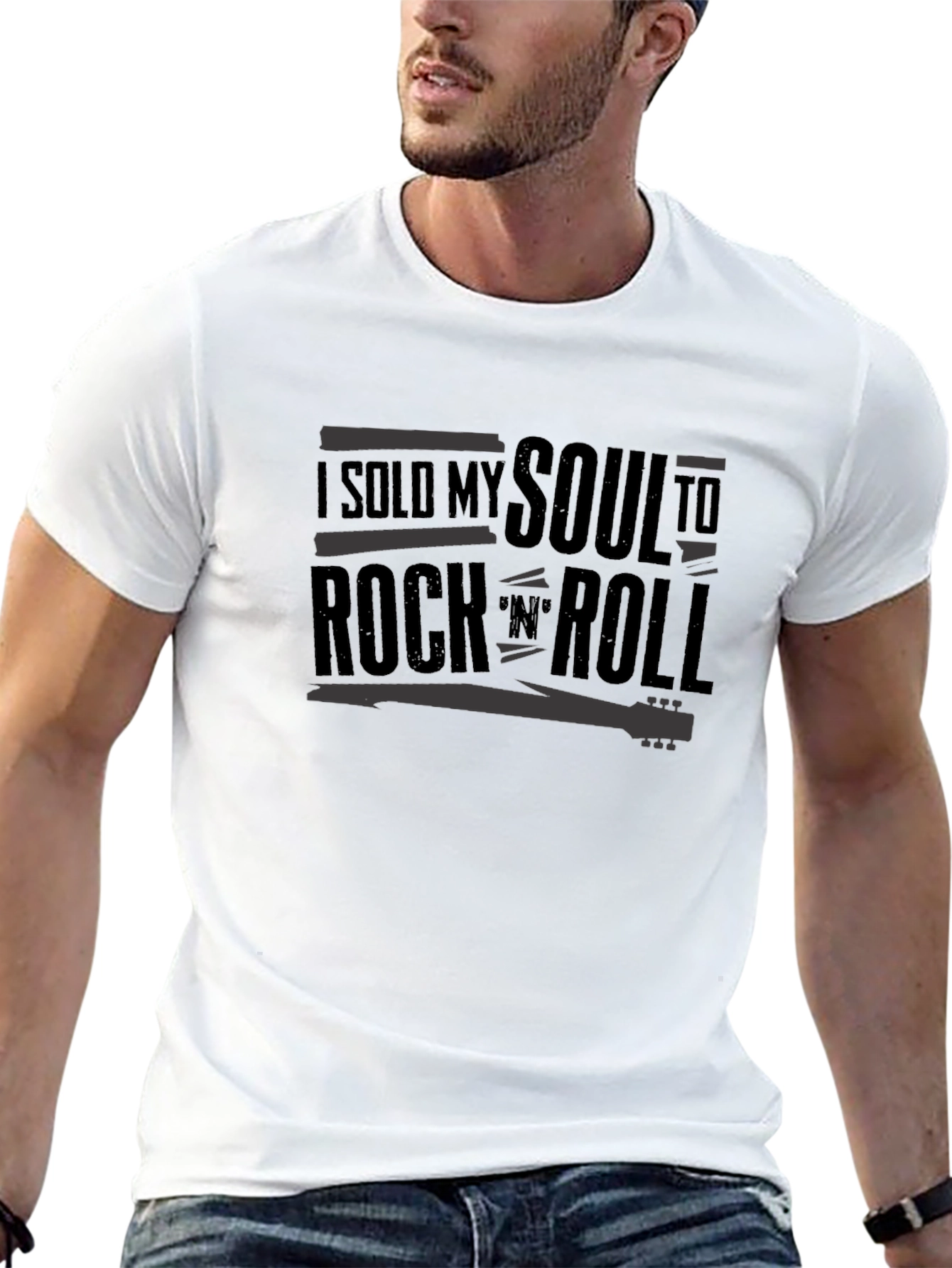 Black I Sold My Soul to Rock 'N' Roll Graphic Tee view 13