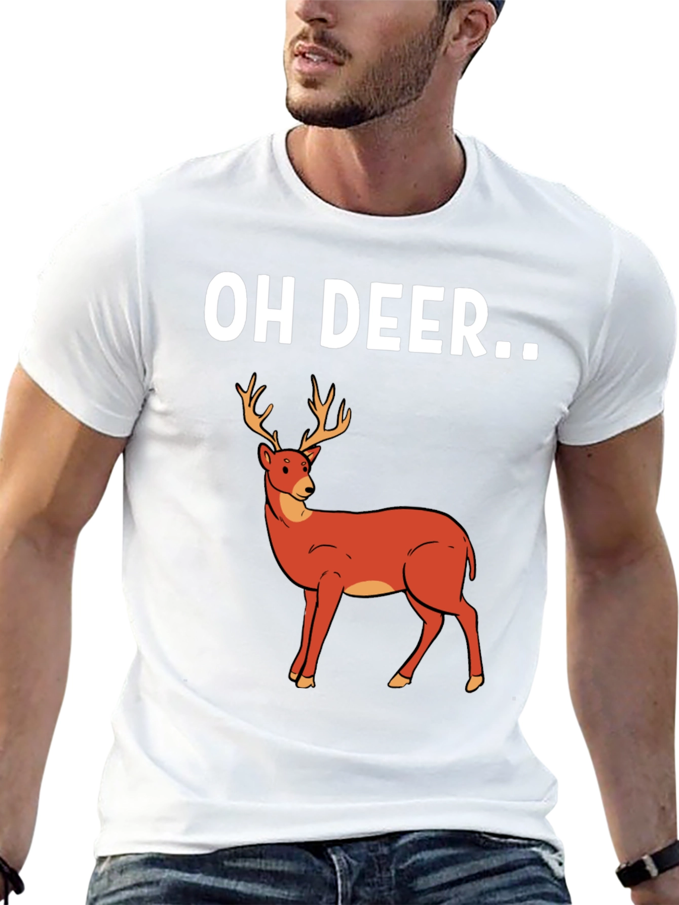 Black Oh Deer Graphic T-Shirt - Novelty Tee view 13