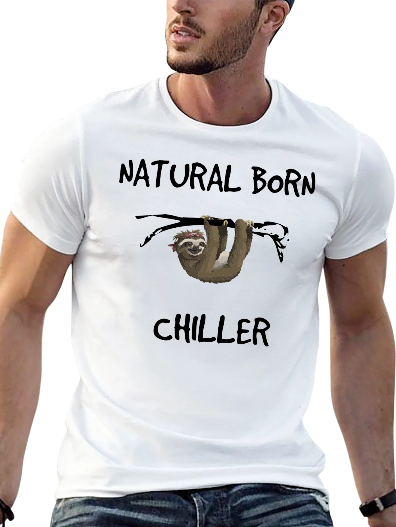 Black Natural Born Chiller Sloth T-Shirt view 13